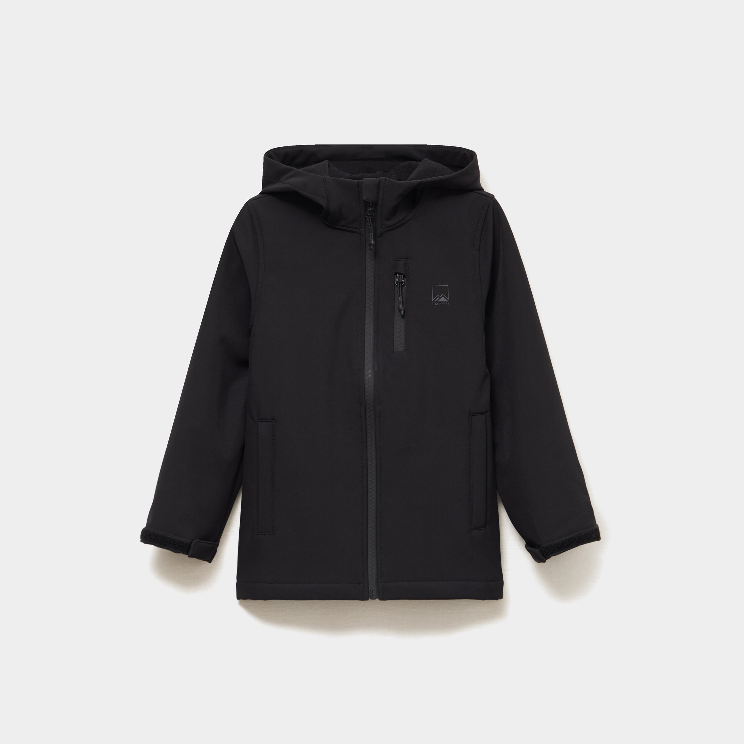 Blouson d&eacute;perlant fourr&eacute; &agrave; capuche noir gar&ccedil;on
