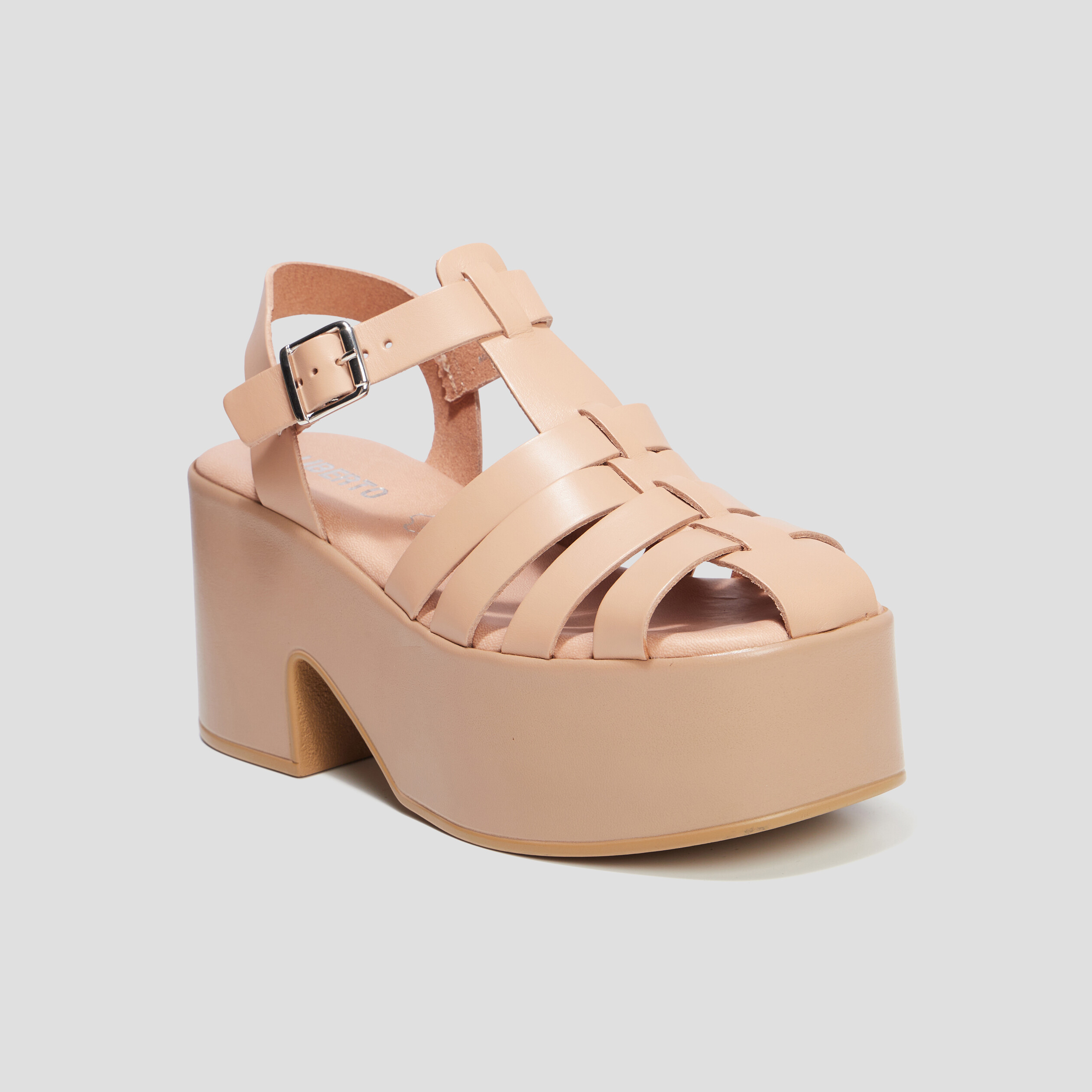 Sandales Compensées Guess En Cuir Rose - Taille US 9.5 Femme, Talon Moyen 2-3 Pouces, Occasion