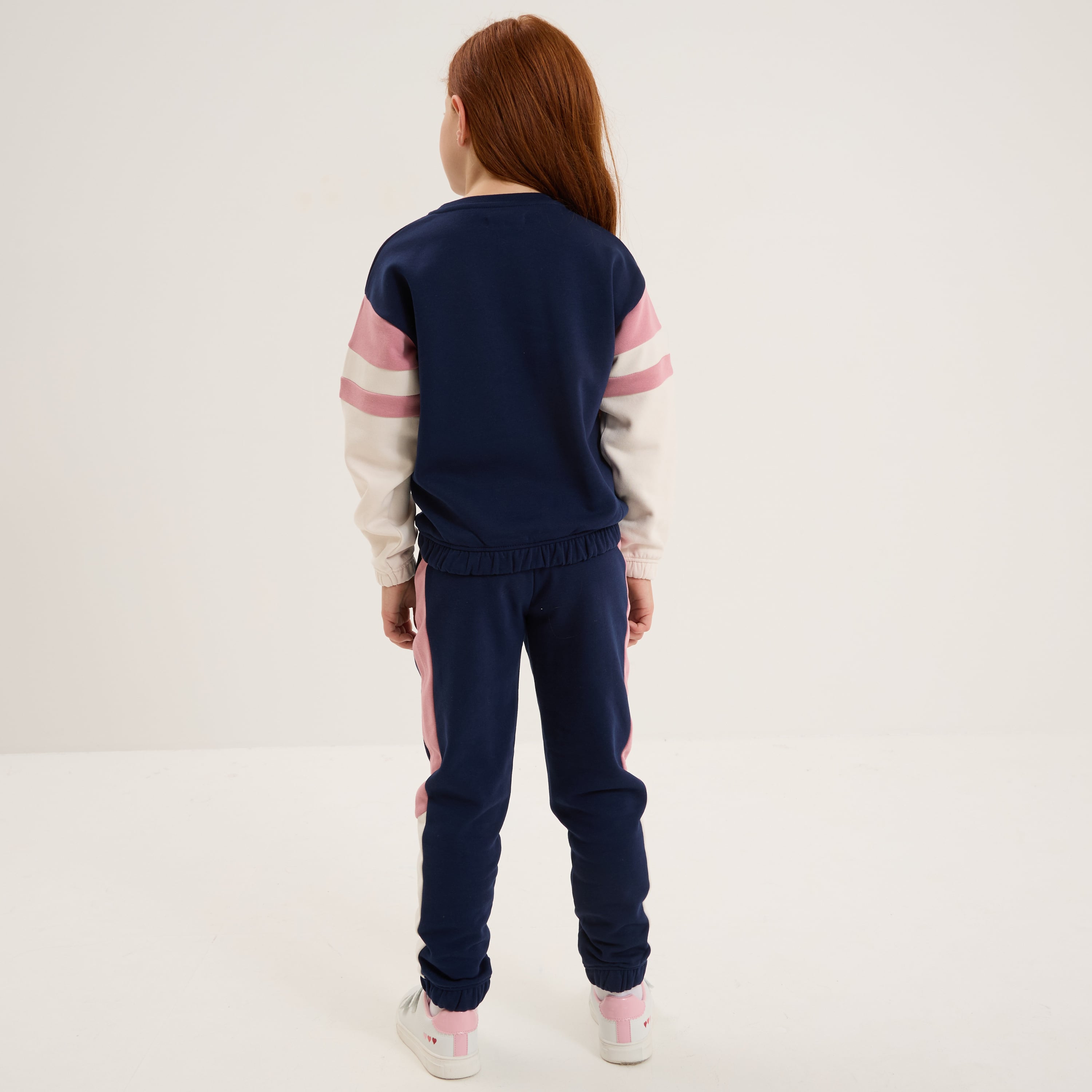 Ensemble jogging sweat et pantalon coton bleu marine fille
