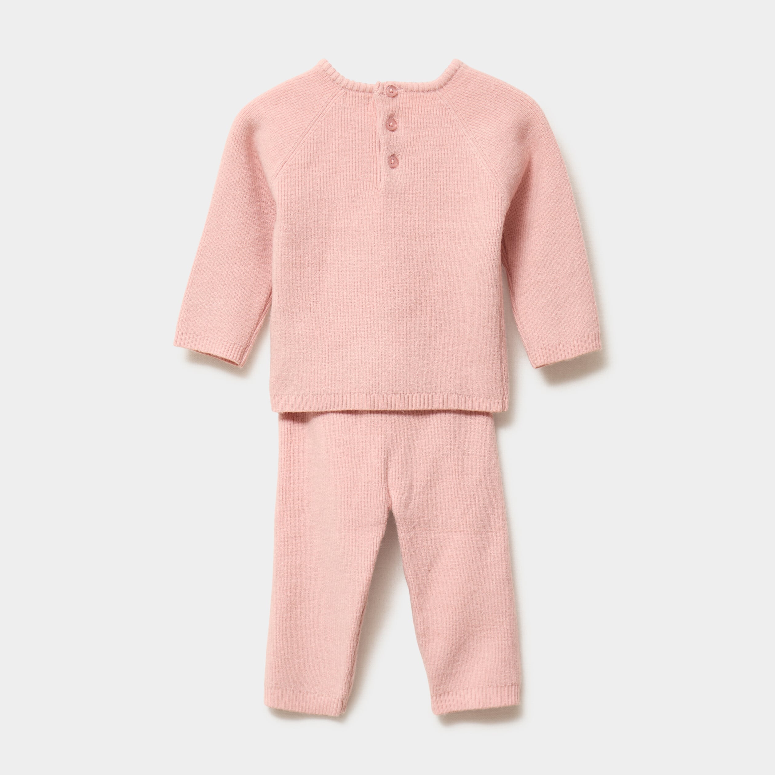 Ensemble tricot 2 pi&egrave;ces rose fushia b&eacute;b&eacute;