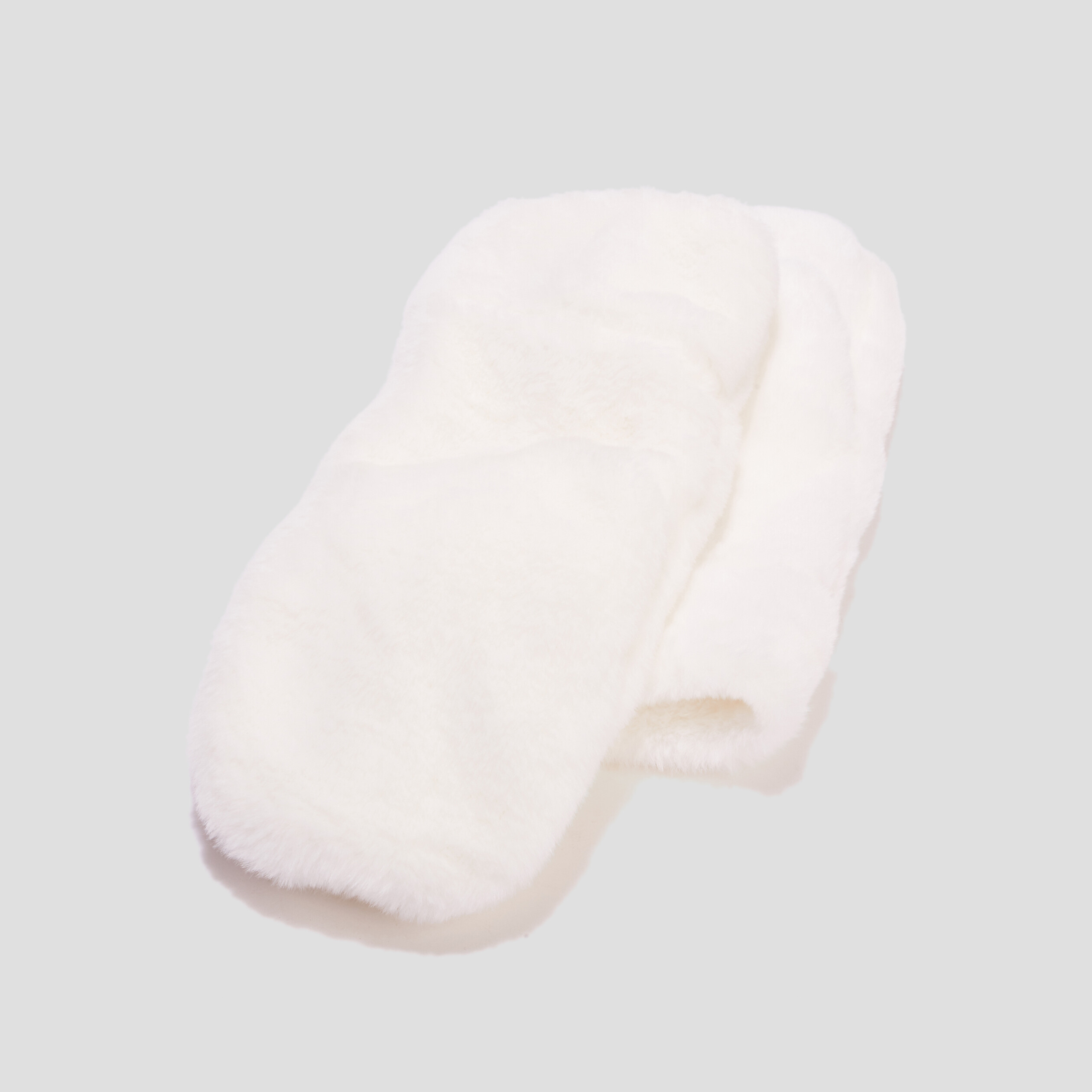 Moufles imitation fourrure ivoire femme