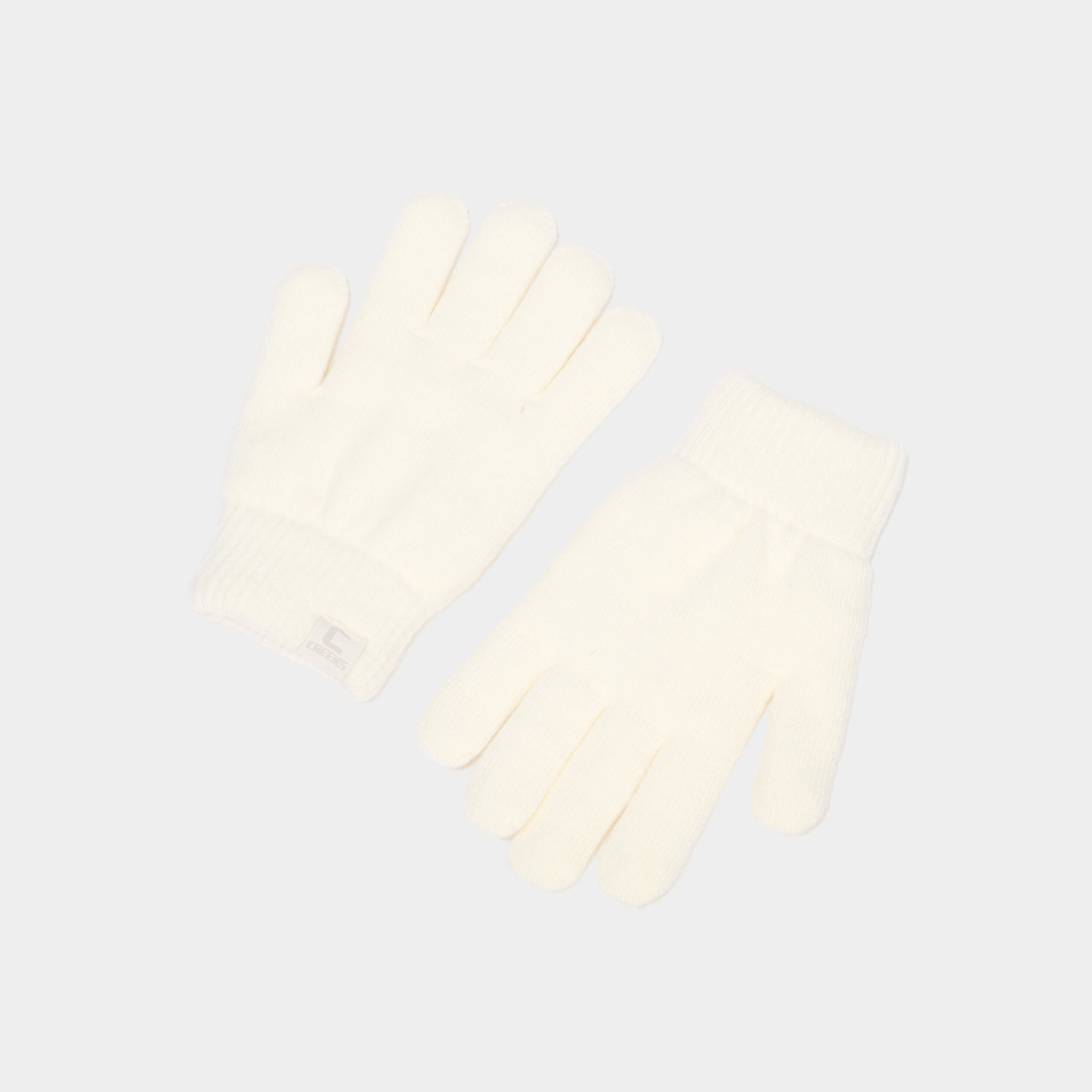 Gants doubl&eacute;s tricot ivoire femme