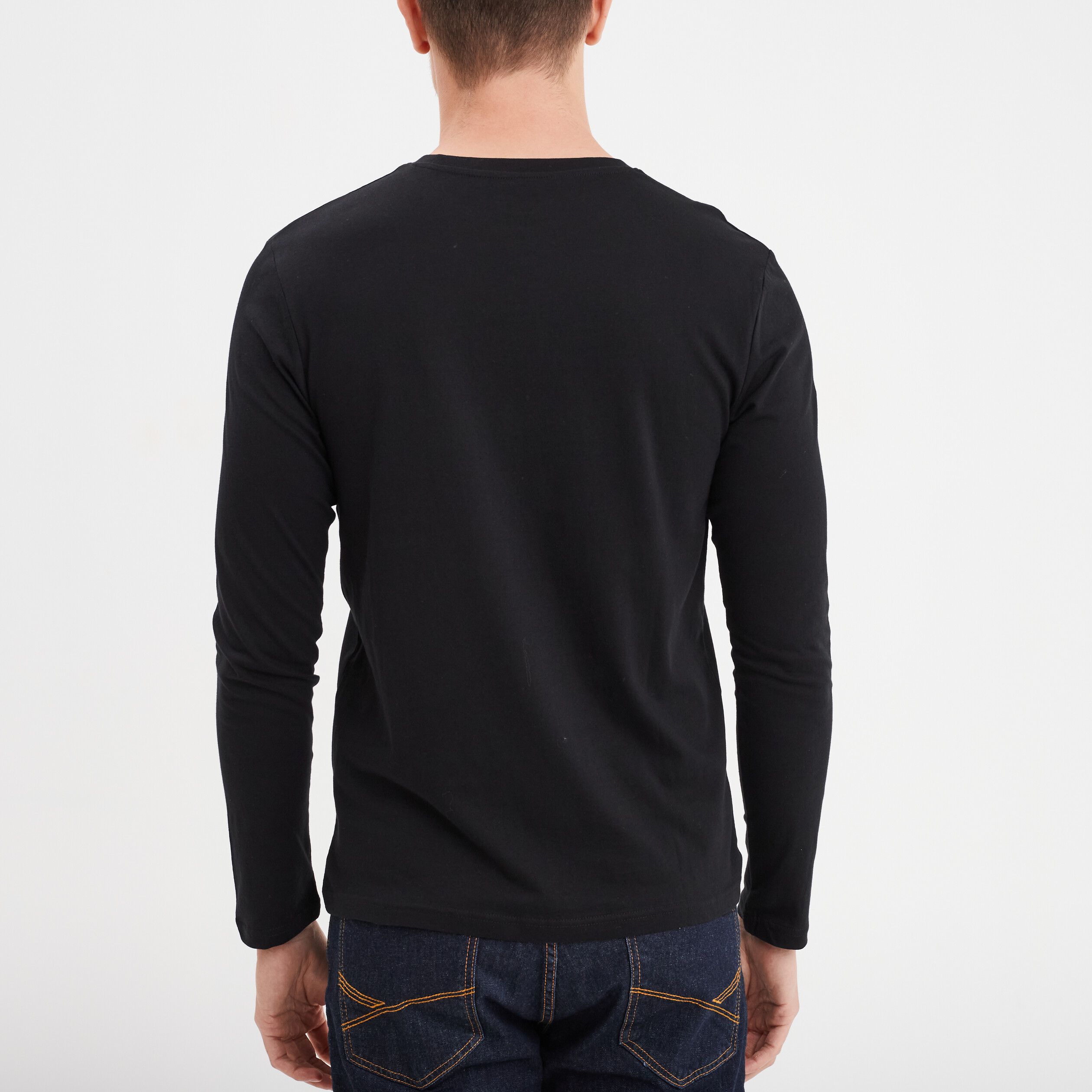T-shirt manches longues noir homme