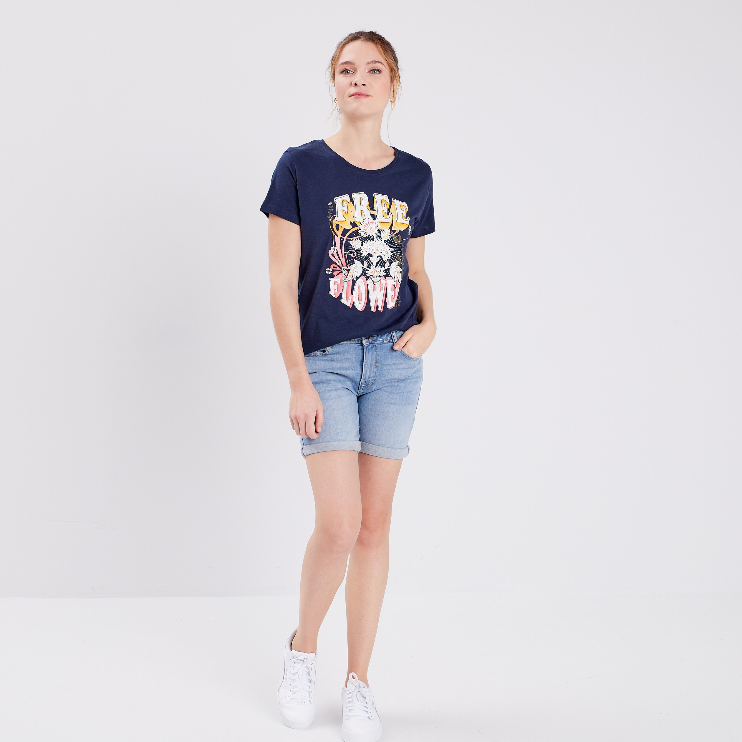 short slim en jean delave denim triple stone femme Short slim en jean délavé denim triple stone femme
