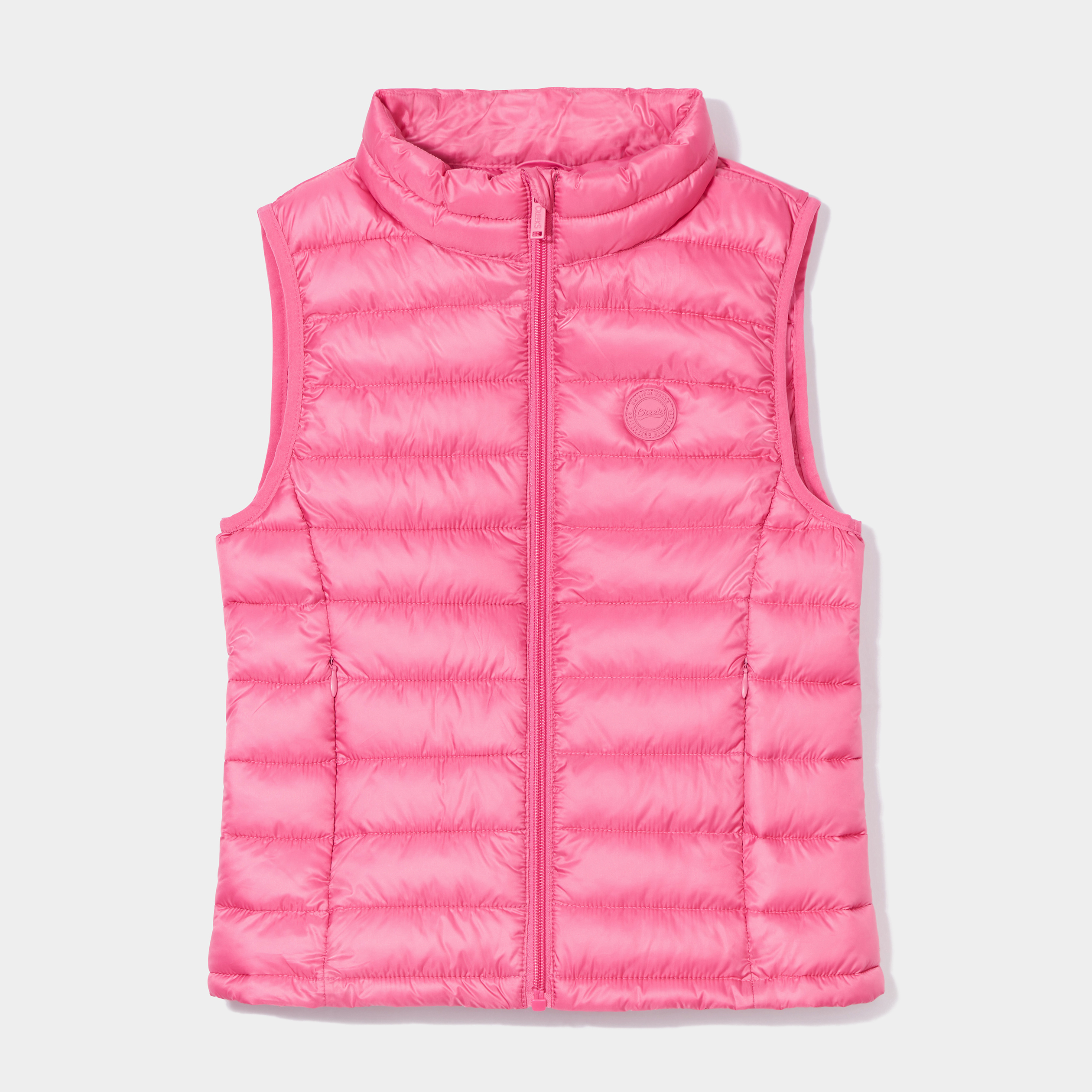 Doudoune l&eacute;g&egrave;re sans manches imperm&eacute;able rose vif fille
