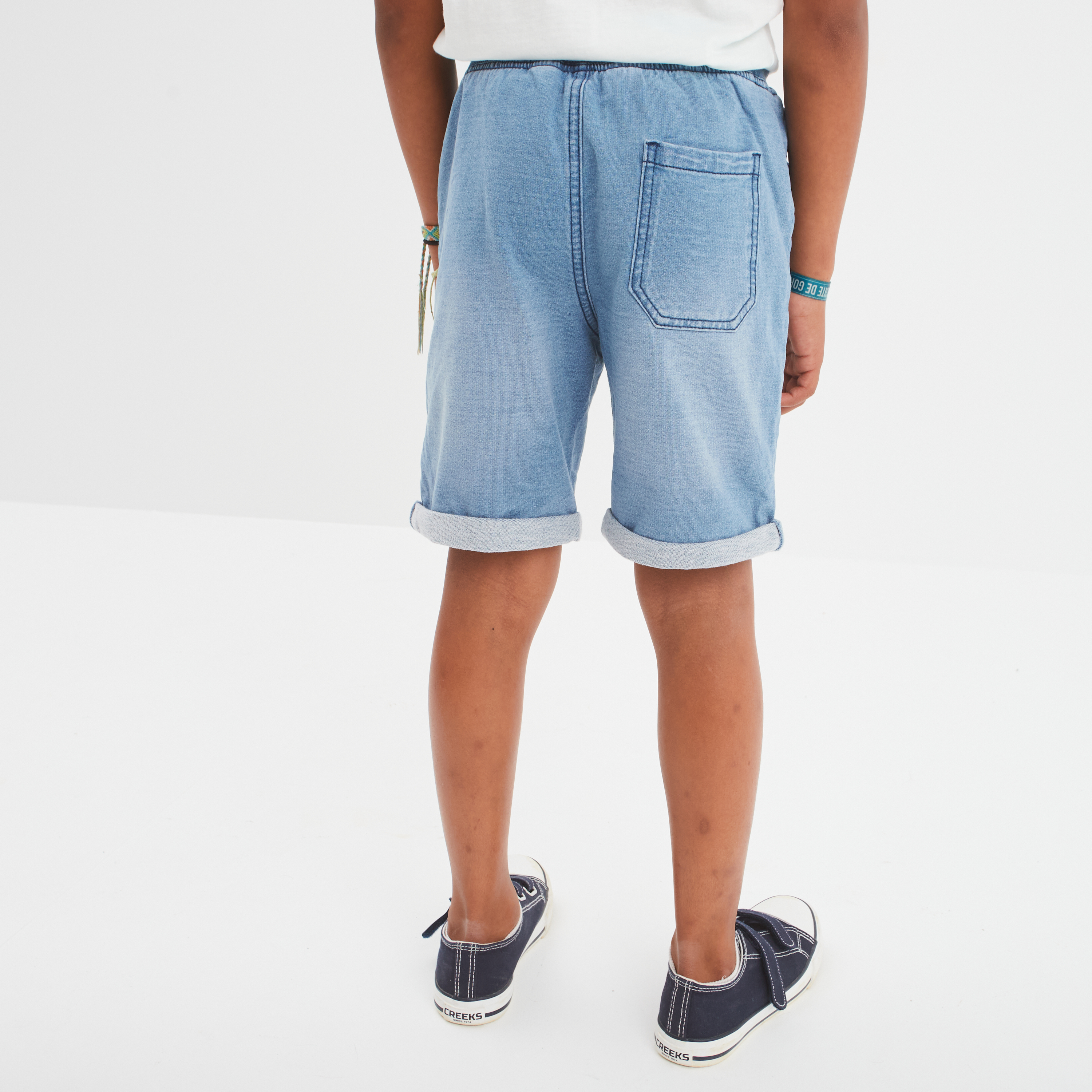 bermuda taille elastiquee creeks denim double stone garcon Bermuda taille élastiquée Creeks denim double stone garçon