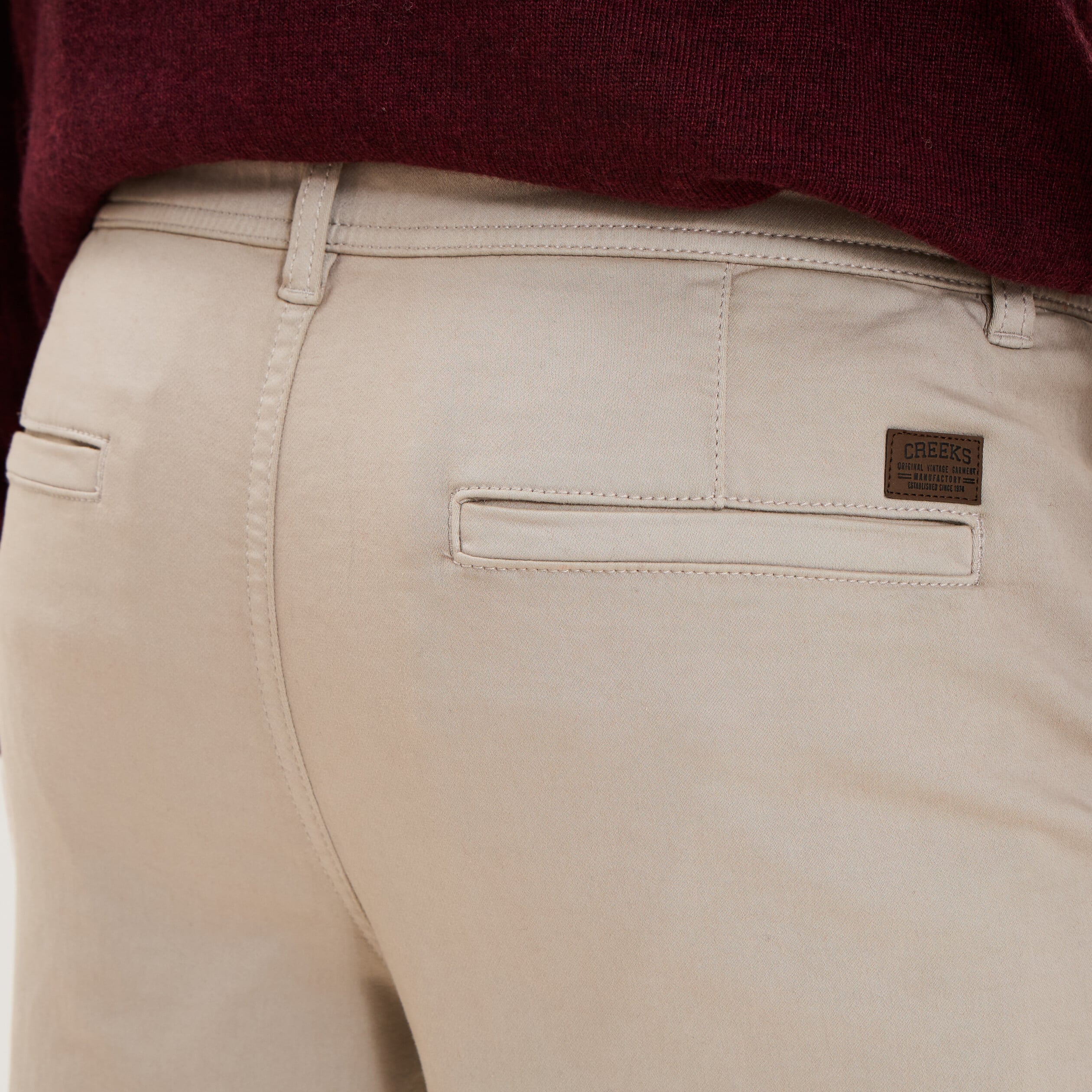 Pantalon chino droit confort sable homme