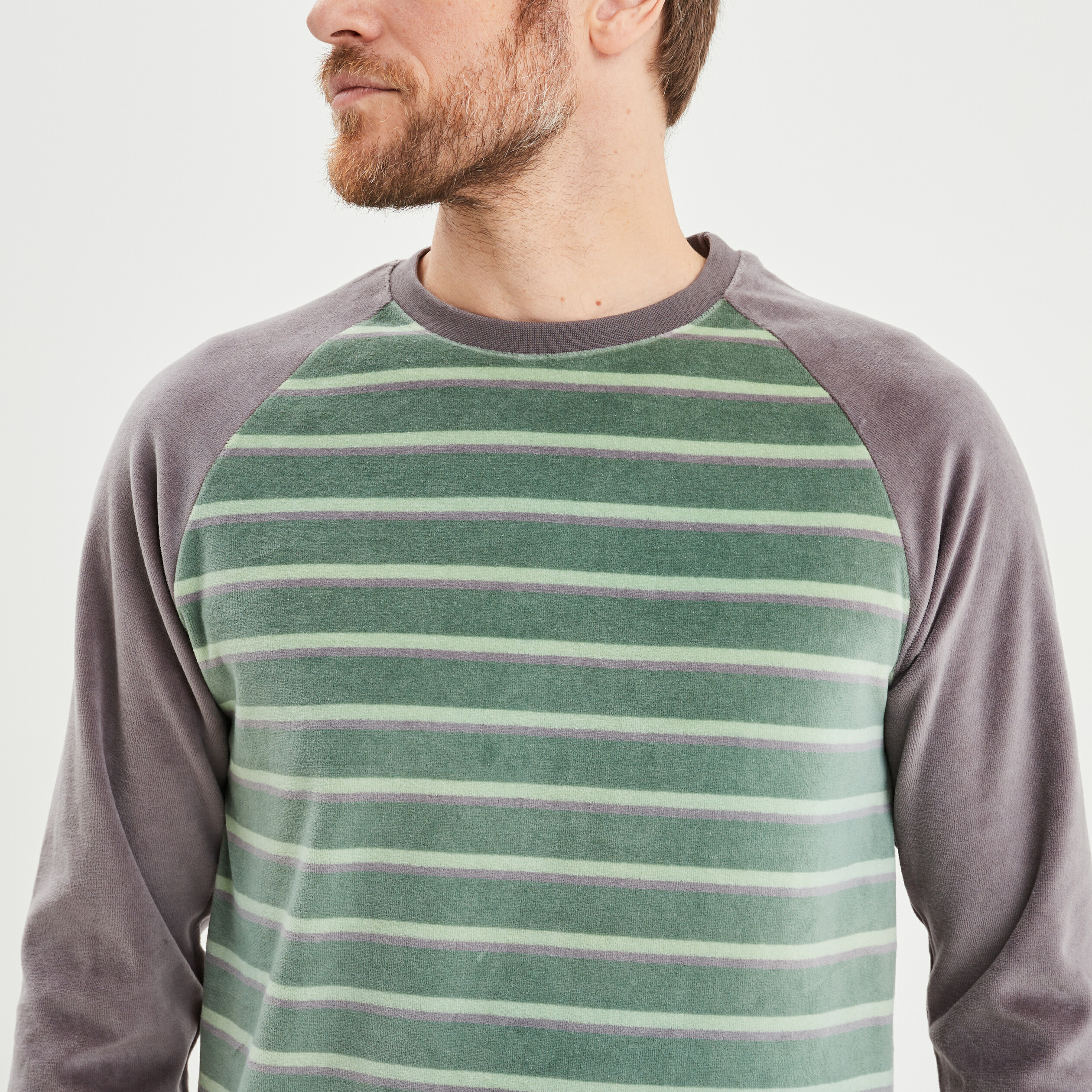ensemble pyjama velours manche raglan vert fonce homme Ensemble pyjama velours manche raglan vert foncé homme