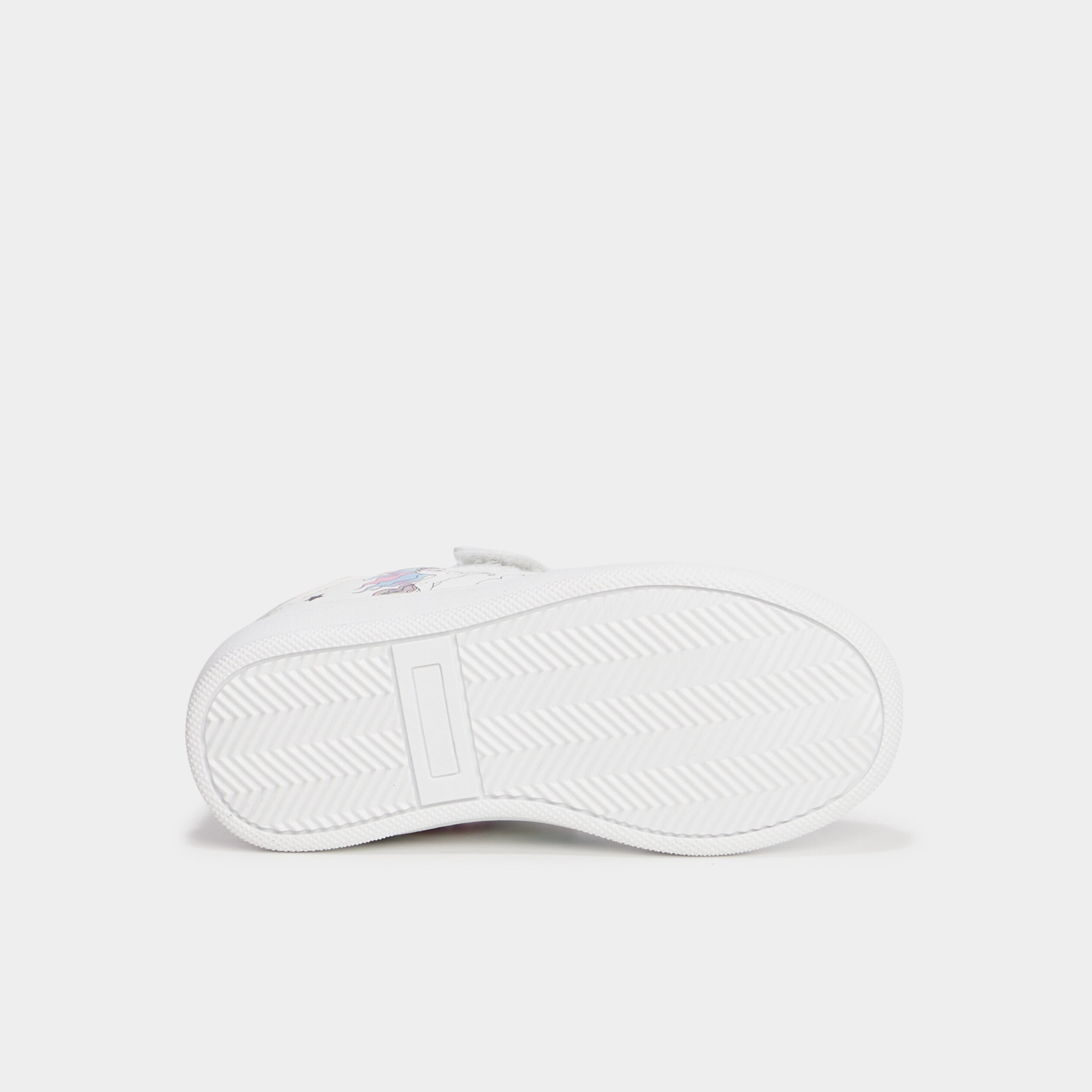 Tennis basses bout renforc&eacute; &agrave; scratchs blanc fille
