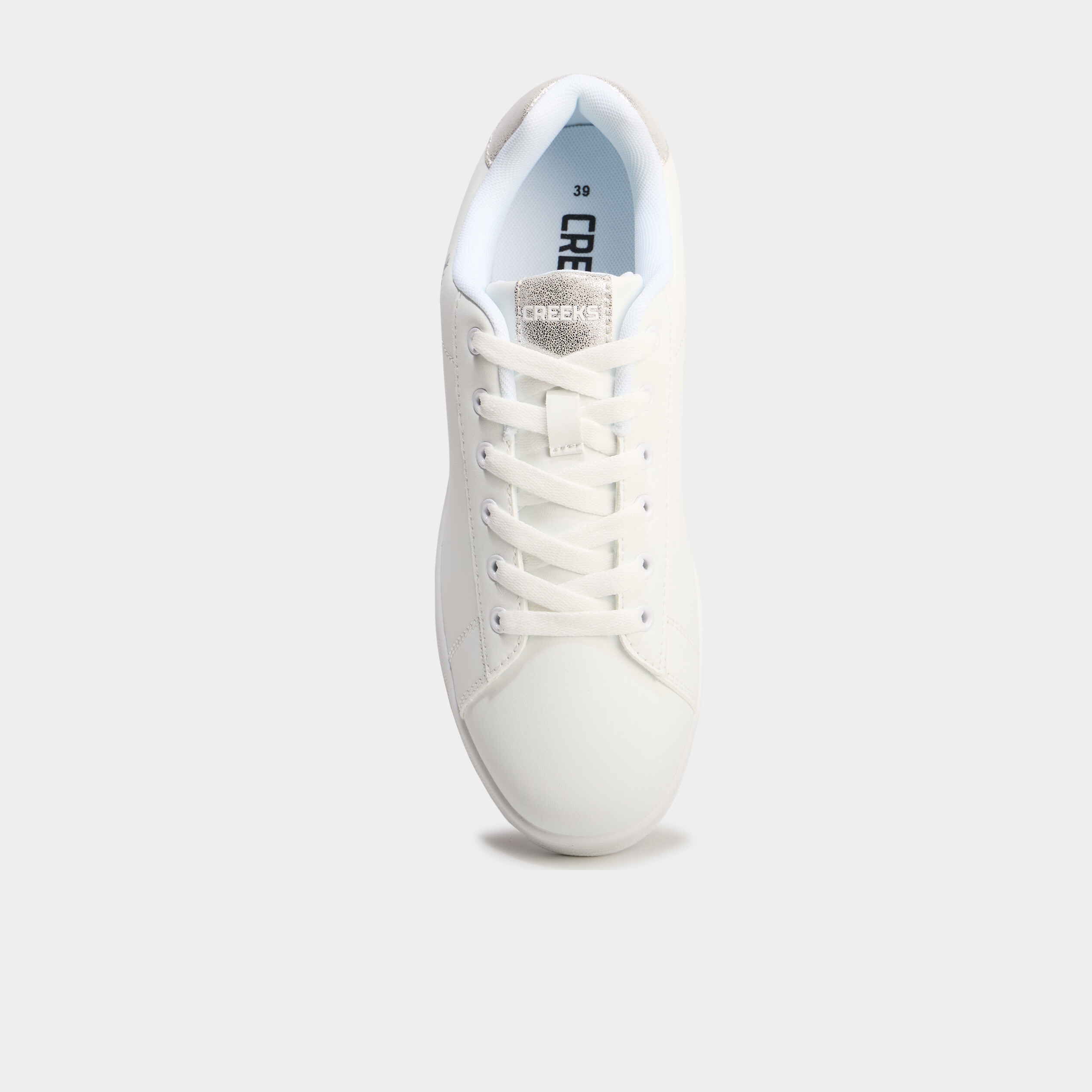 tennis basses a lacets creeks gris argent femme Tennis basses à lacets Creeks gris argent femme