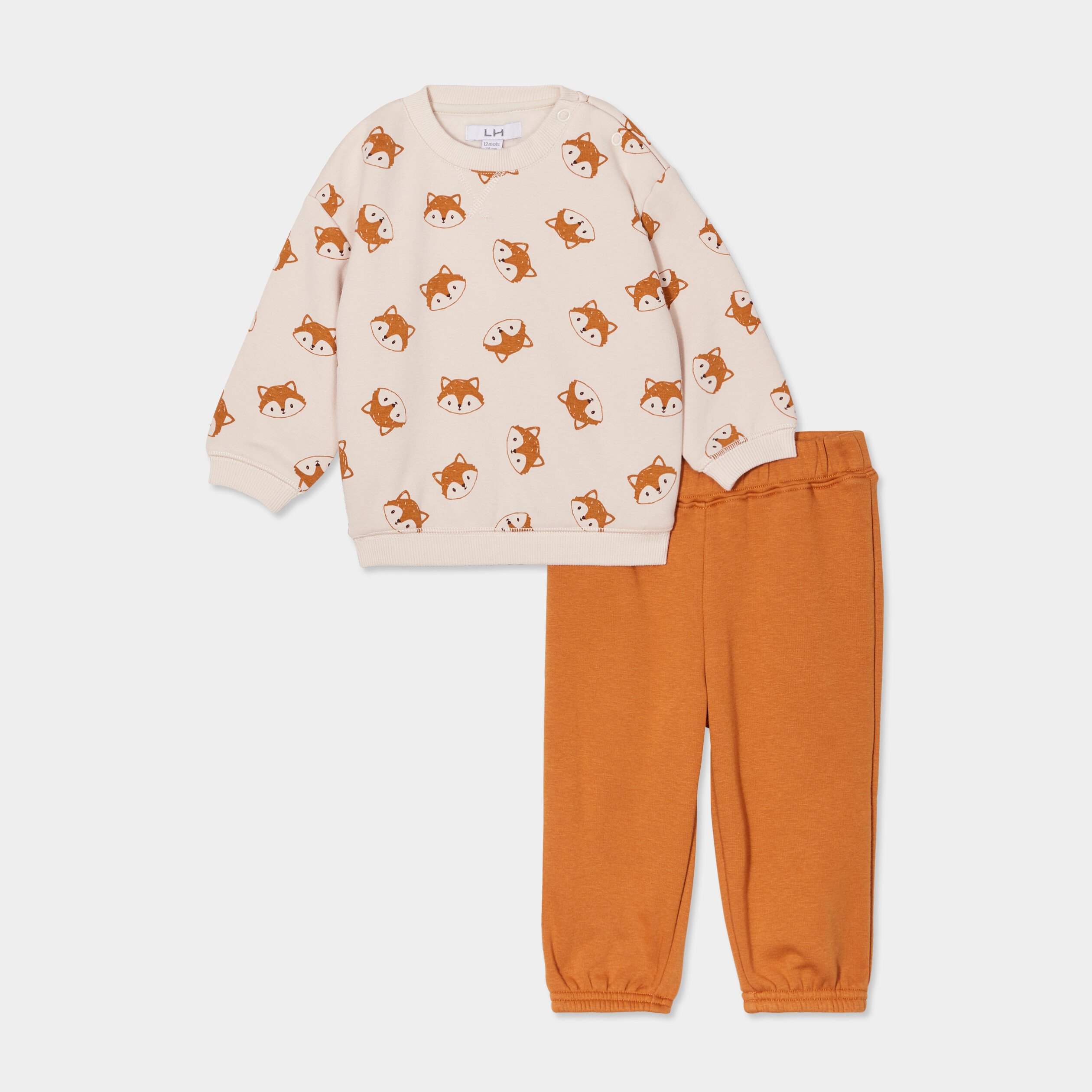 ensemble 2 pieces sweat et pantalon beige bebeg Ensemble 2 pièces sweat et pantalon beige bébé garçon