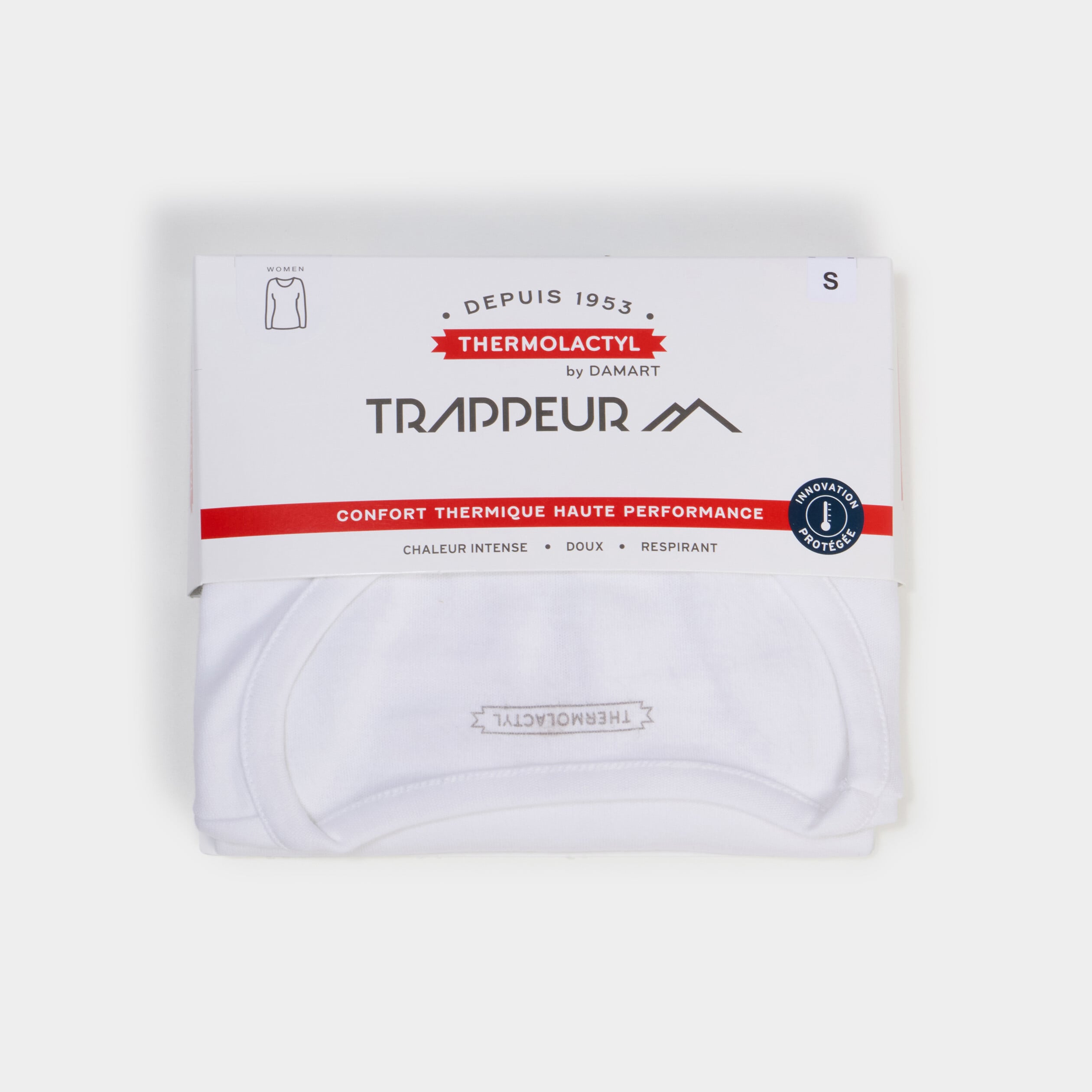 T-shirt thermique Damart x Trappeur blanc femme