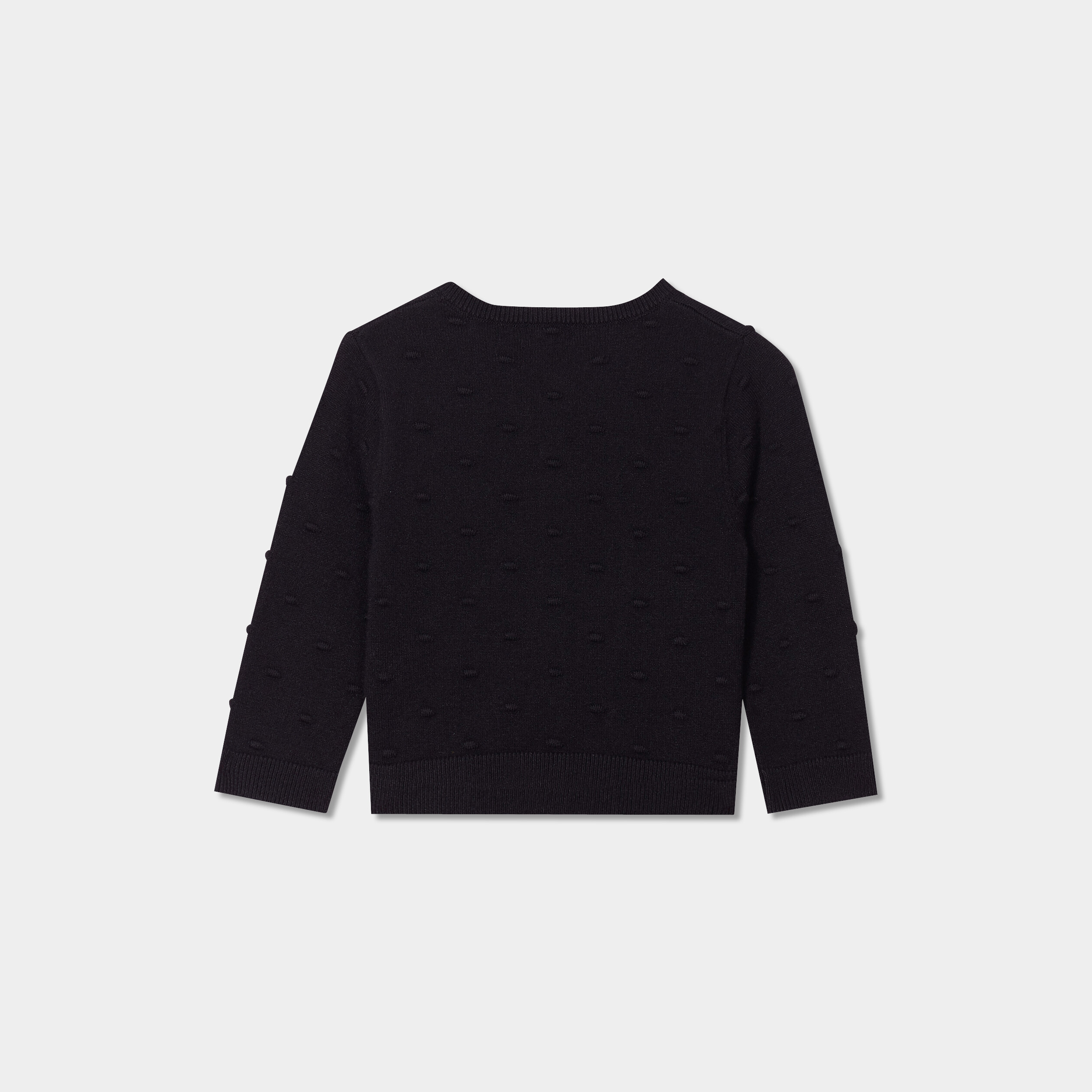 Gilet à boutons col rond manches longues noir bébé fille