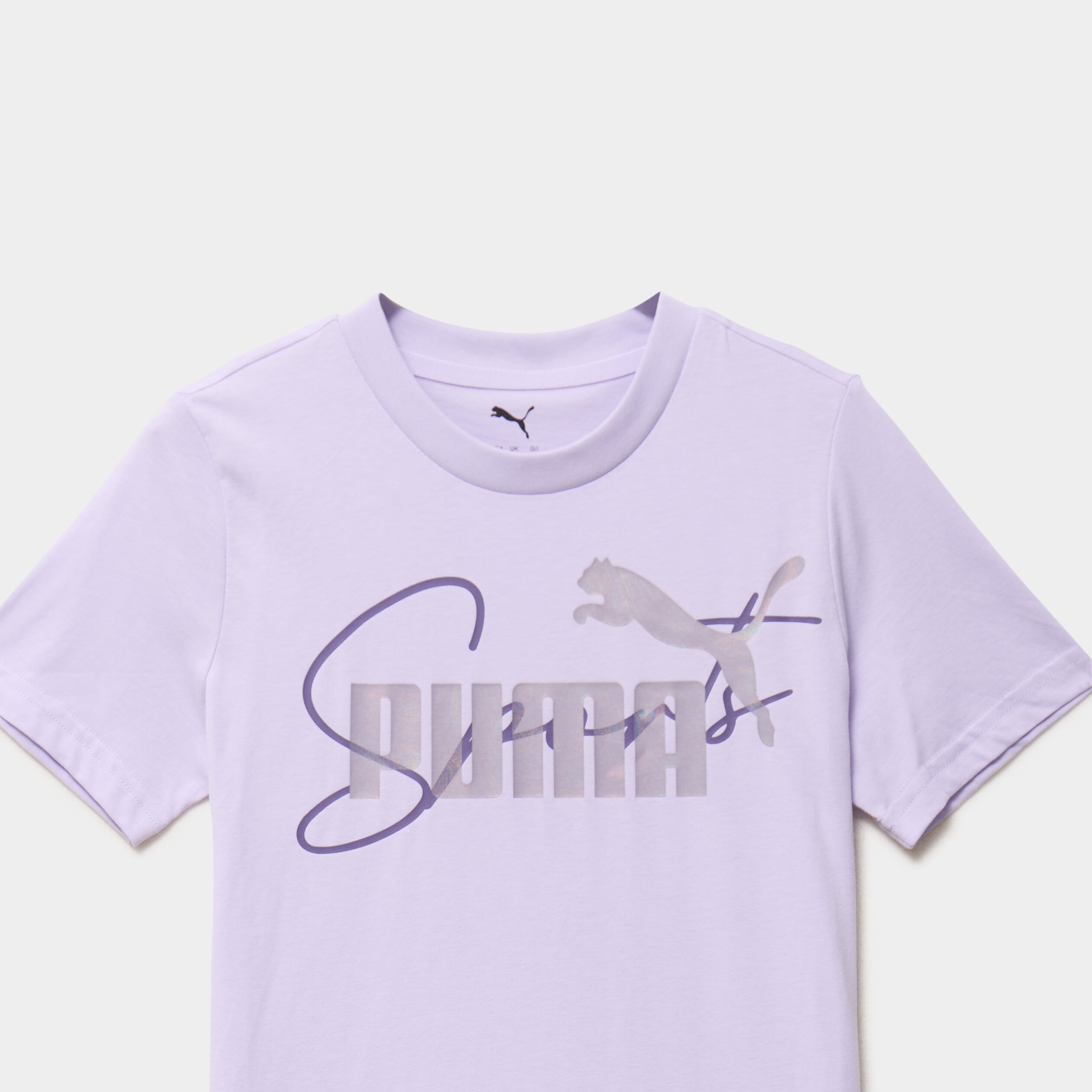 T-shirt col rond coton Puma parme fille