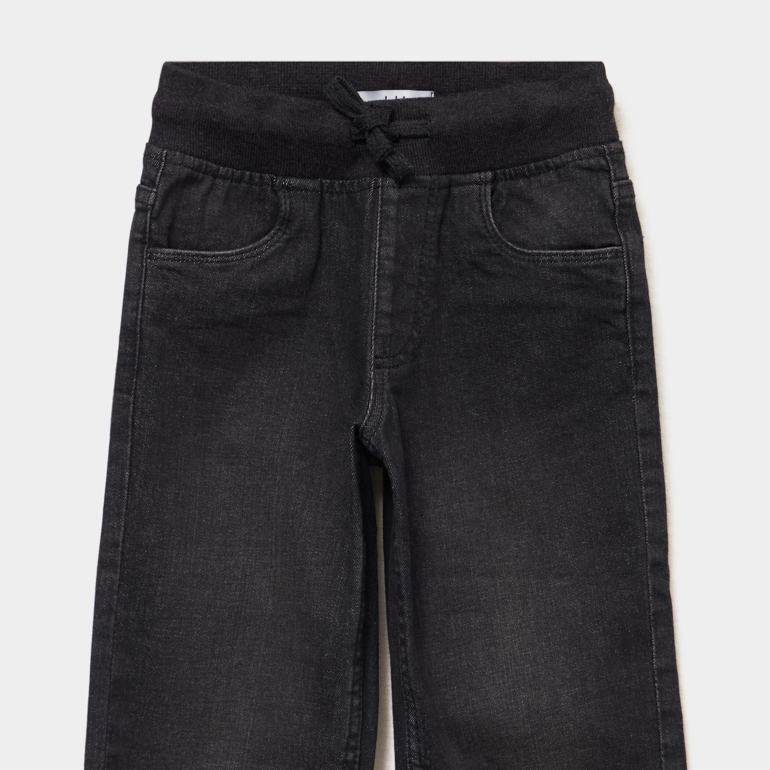 Jeans regular taille &eacute;lastiqu&eacute;e denim noir gar&ccedil;on