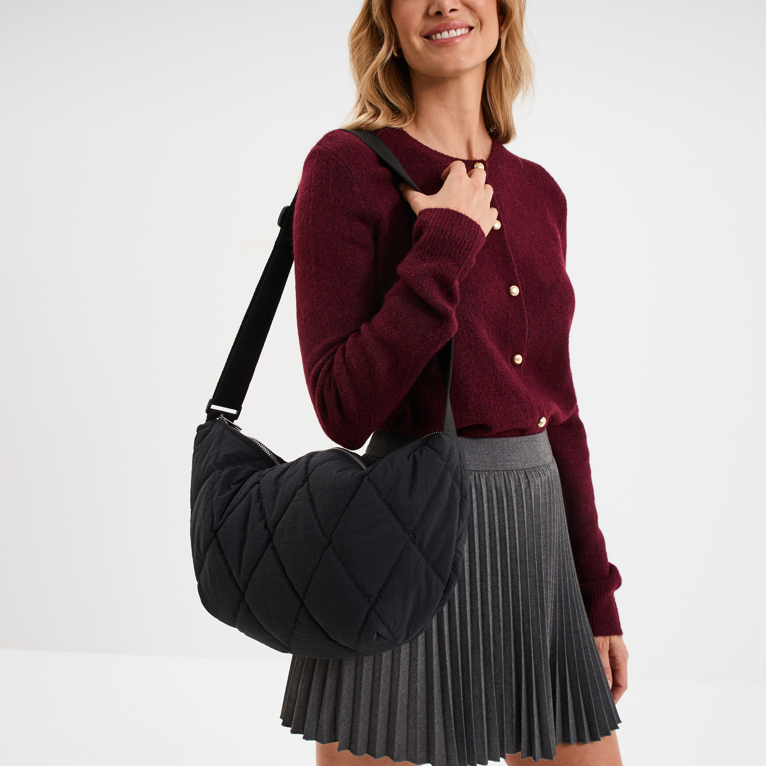 sac banane matelasse noir femme Sac banane matelassé noir femme
