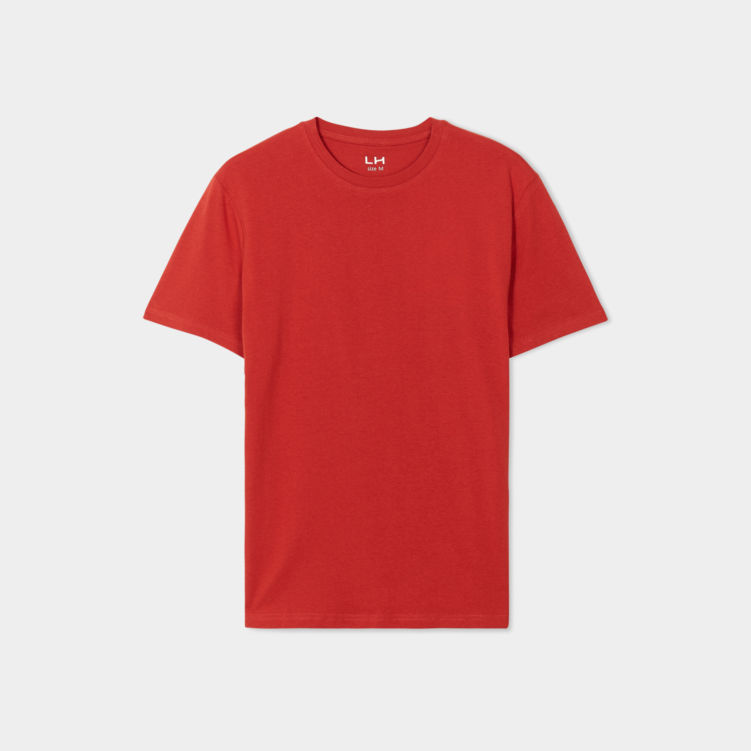 T-shirt droit en coton manches courtes rouge homme