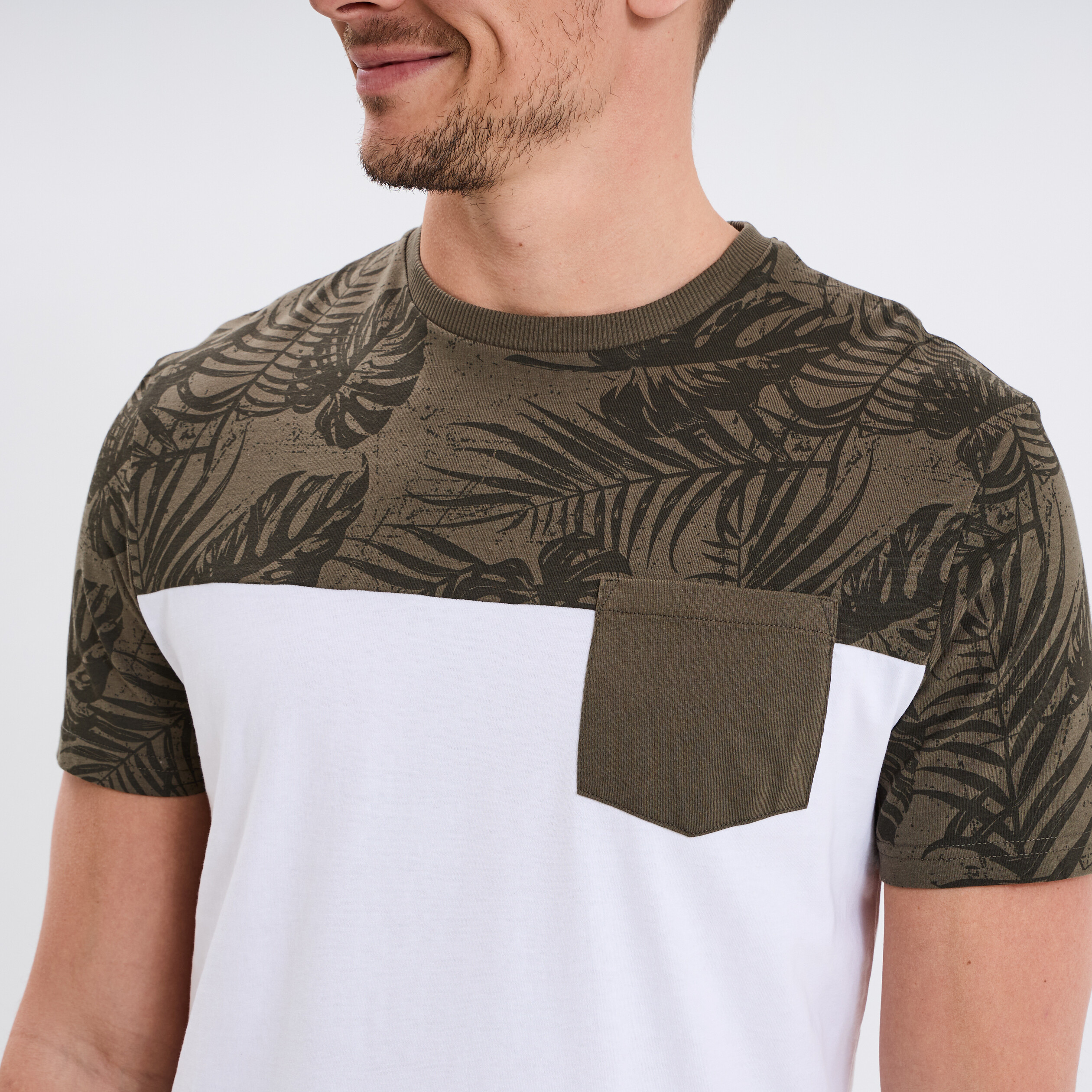 t shirt manches courtes 1 poche coton vert kaki homme T-shirt manches courtes 1 poche coton vert kaki homme