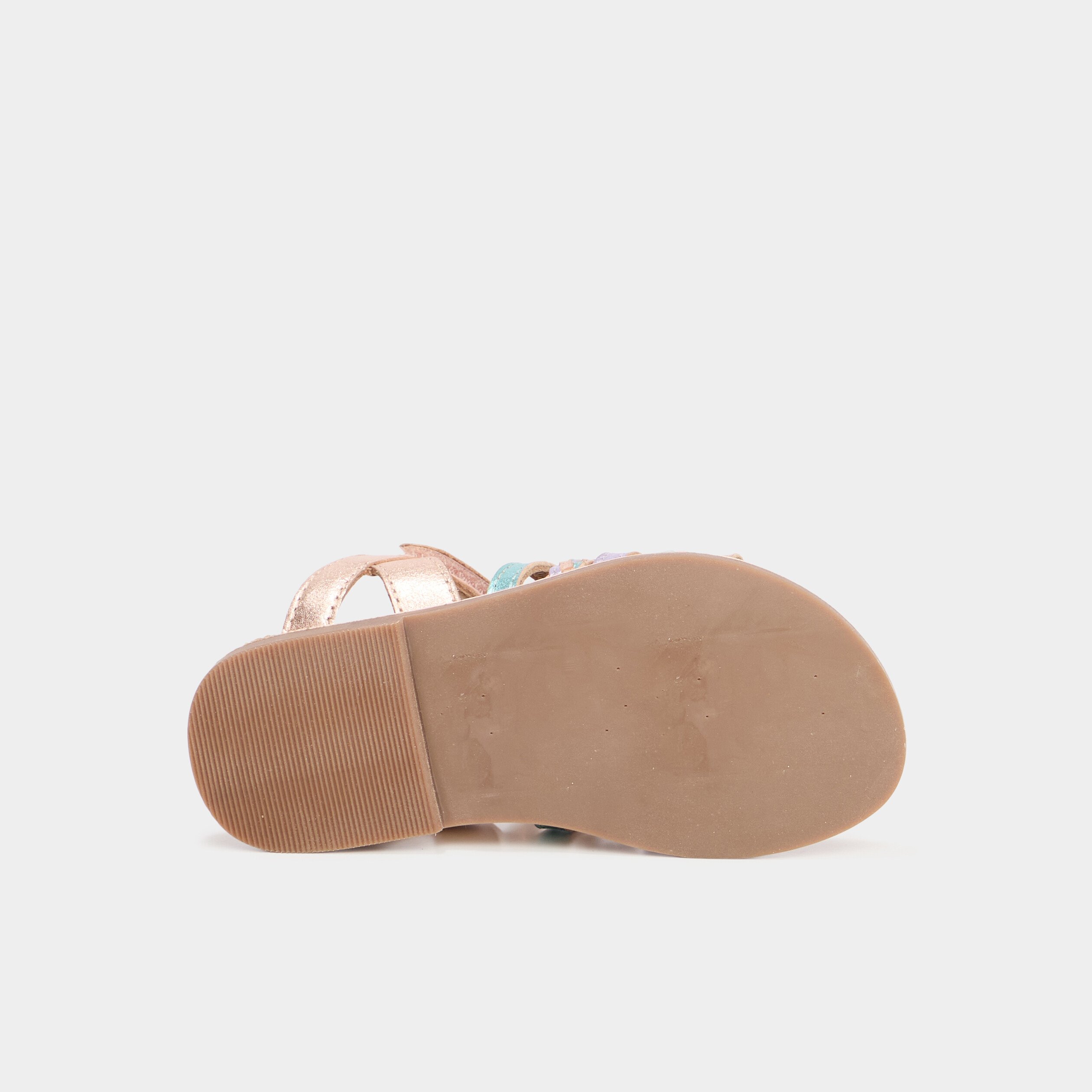 sandales brides tressees en cuir multicolore fille Sandales brides tressées en cuir multicolore fille