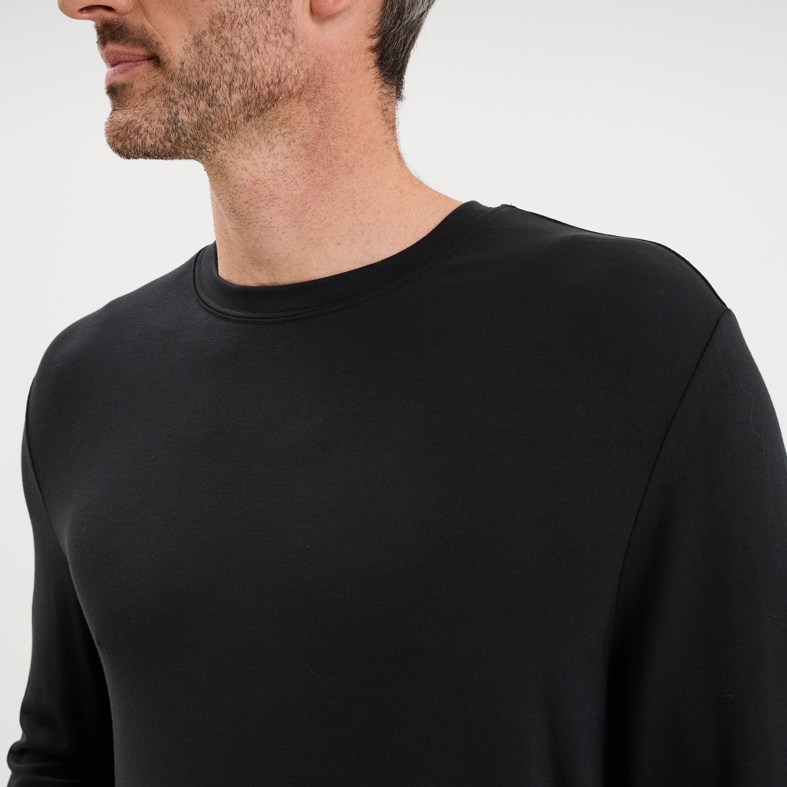 T-shirt chaud technique manches longues noir homme