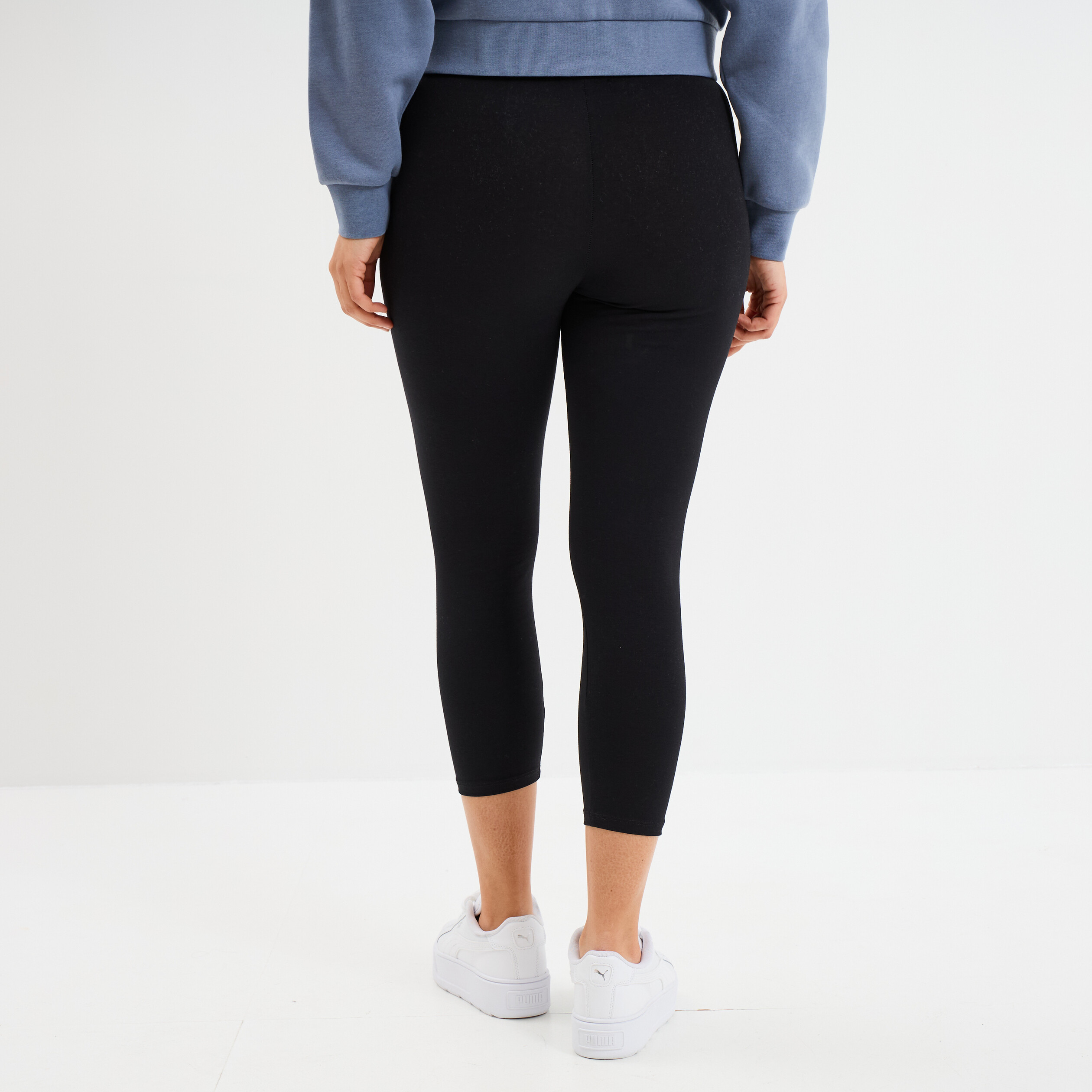 Pantalon legging femme taille élastique noir sport