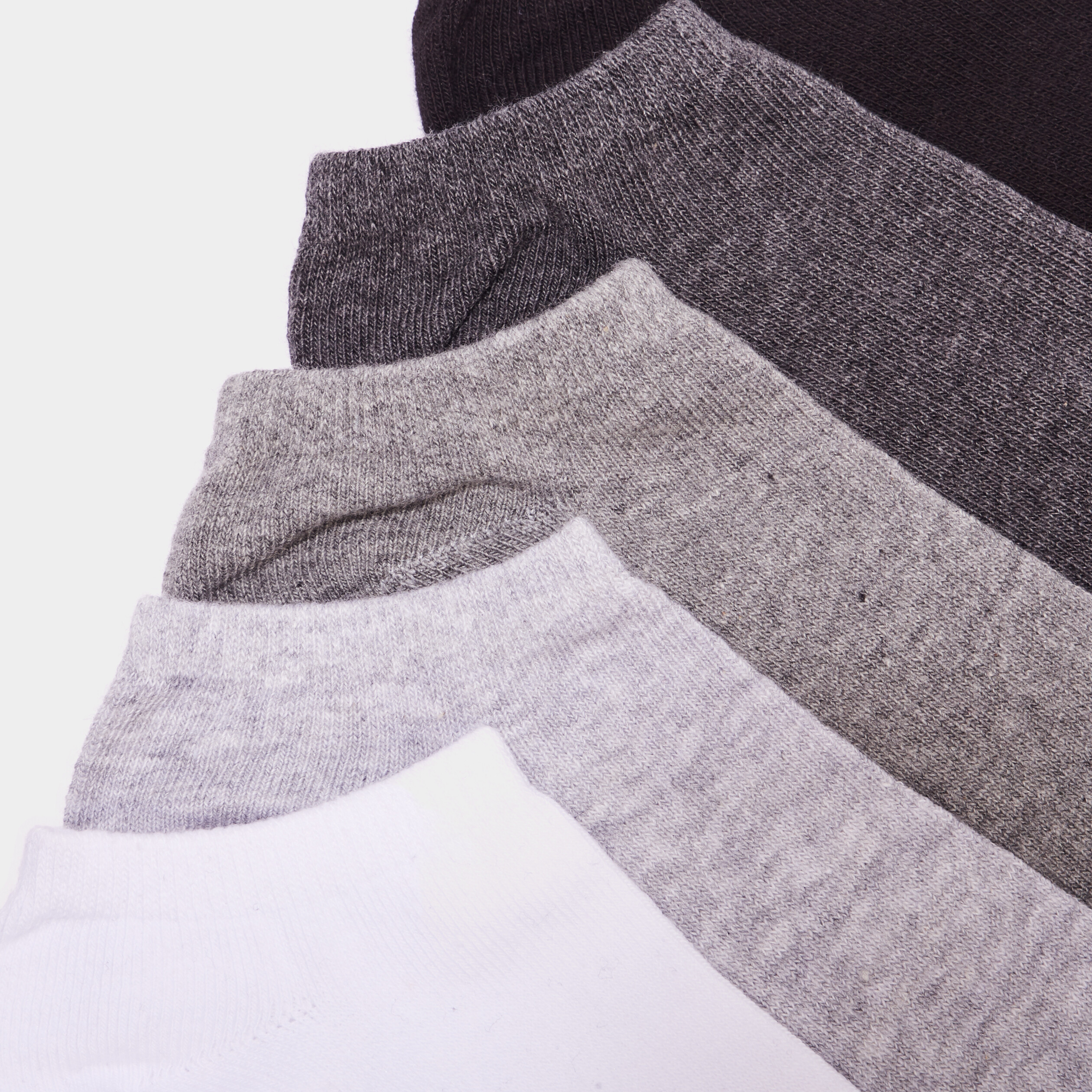 Lot 5 paires chaussettes invisibles gris mixte