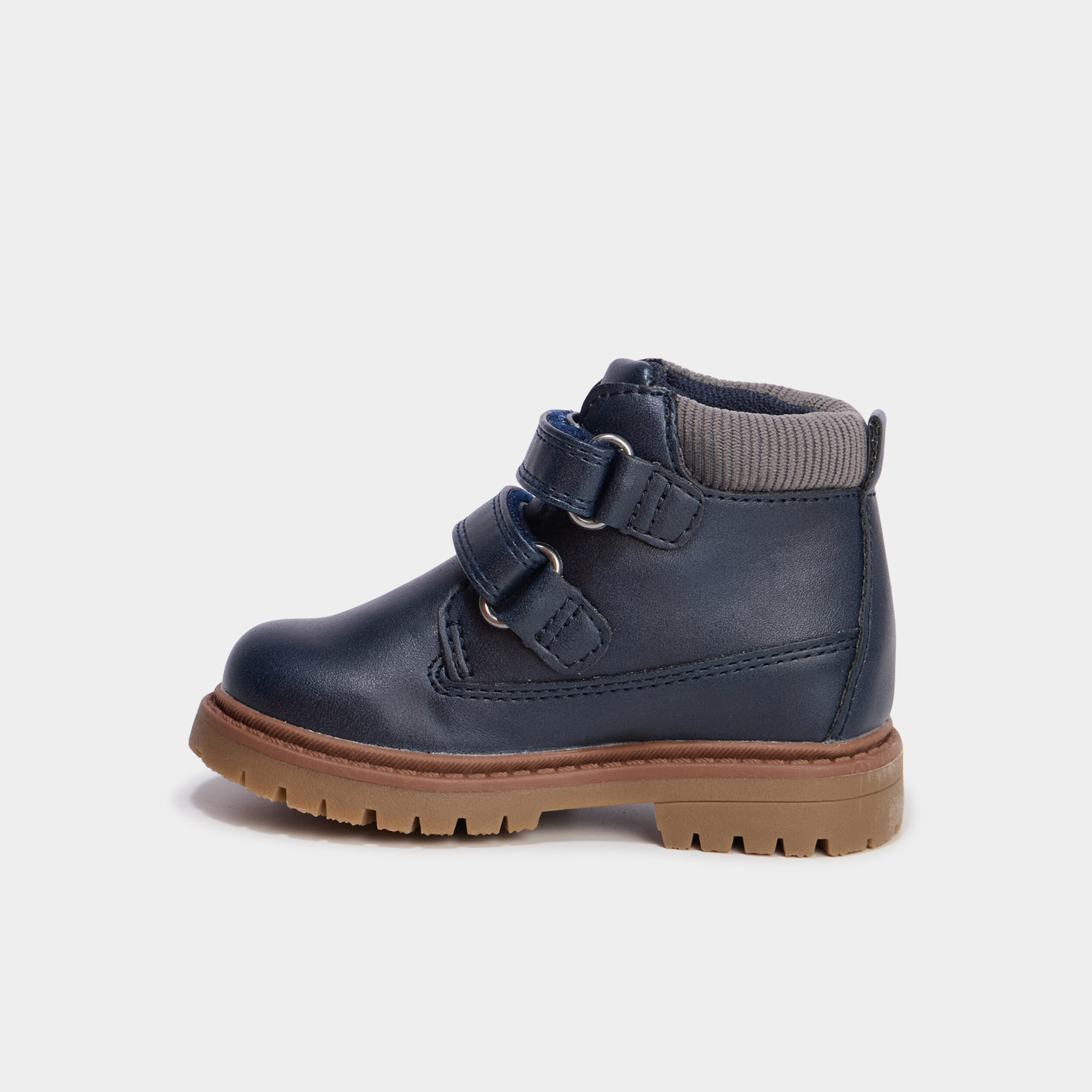 Boots &agrave; scratchs bleu marine b&eacute;b&eacute; gar&ccedil;on