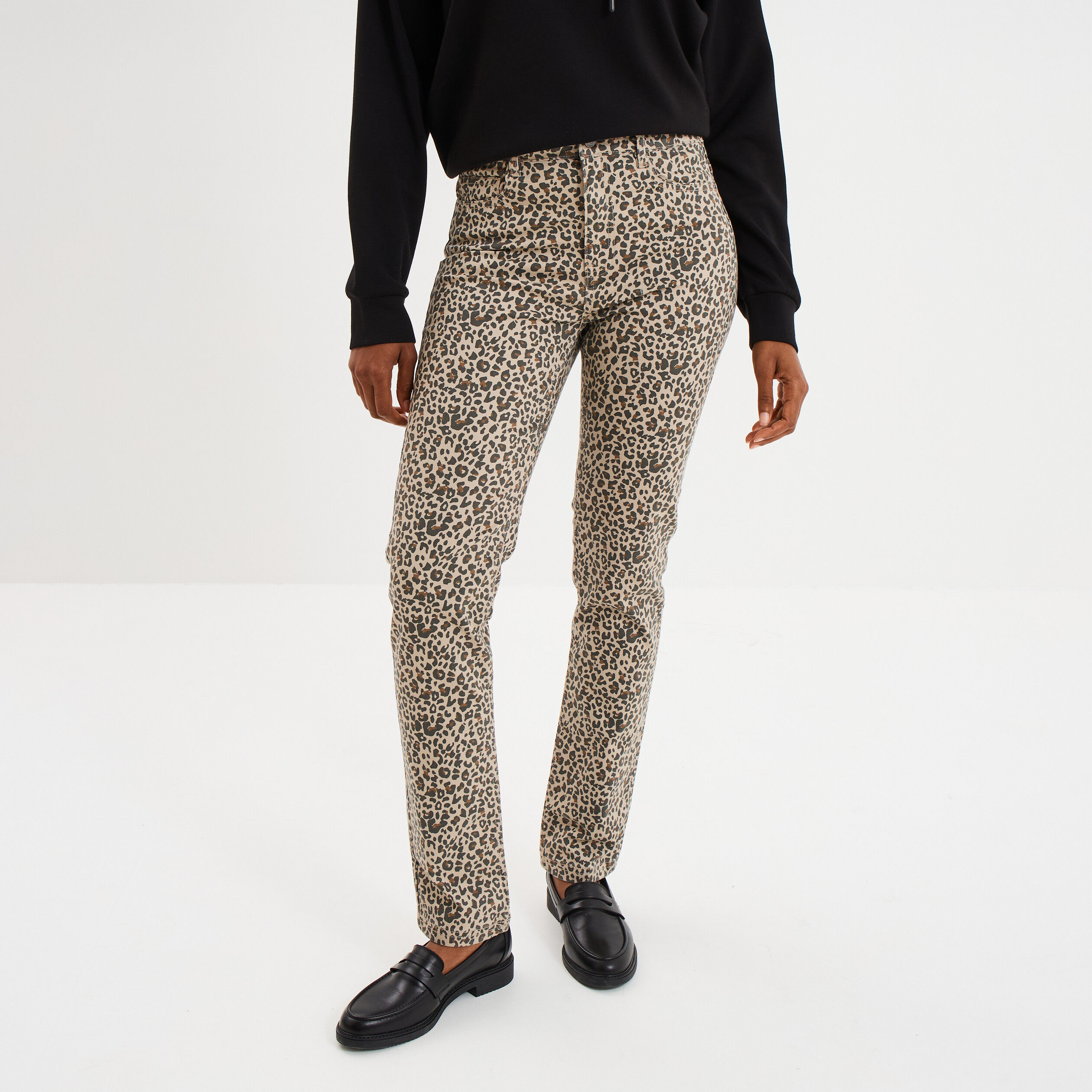 pantalon slim en coton elasthanne creme femme Pantalon slim en coton elasthanne creme femme