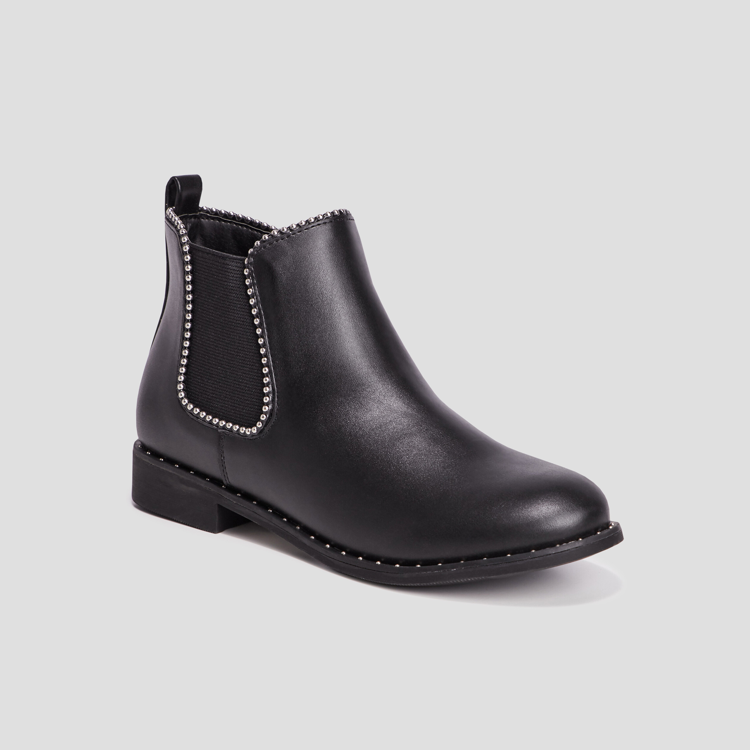 Bottines chelsea &agrave; clous noir fille