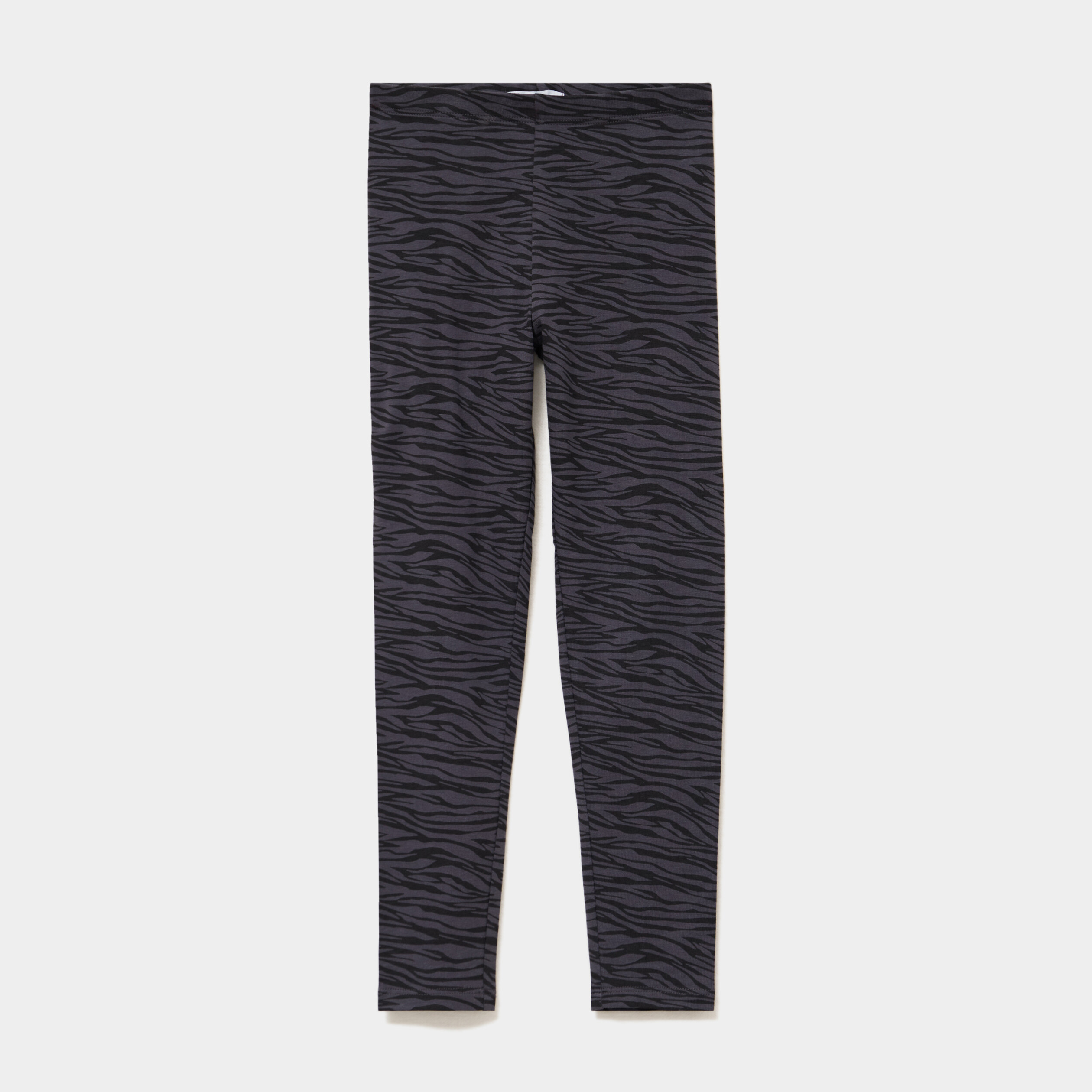 Legging taille &eacute;lastiqu&eacute;e coton gris anthracite fille