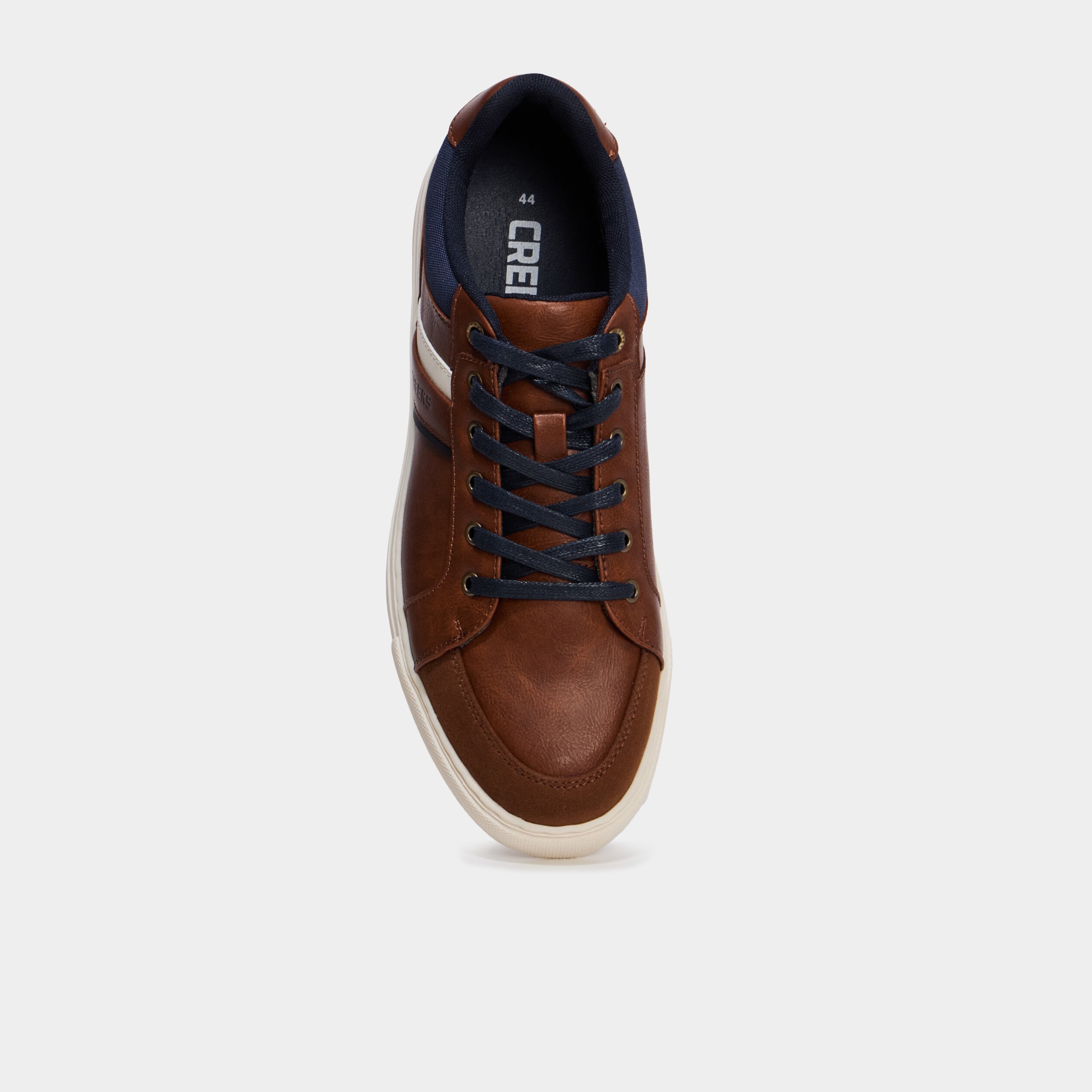Baskets basses &agrave; lacets marron homme