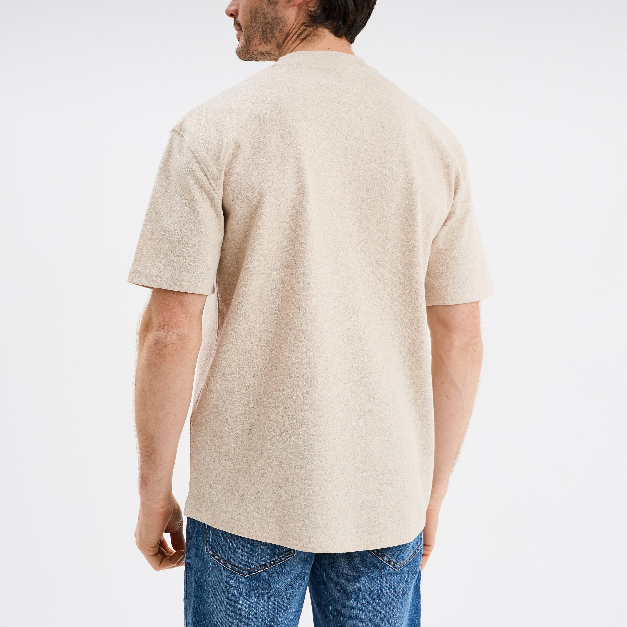 T-shirt col rond coton majoritaire gris clair homme