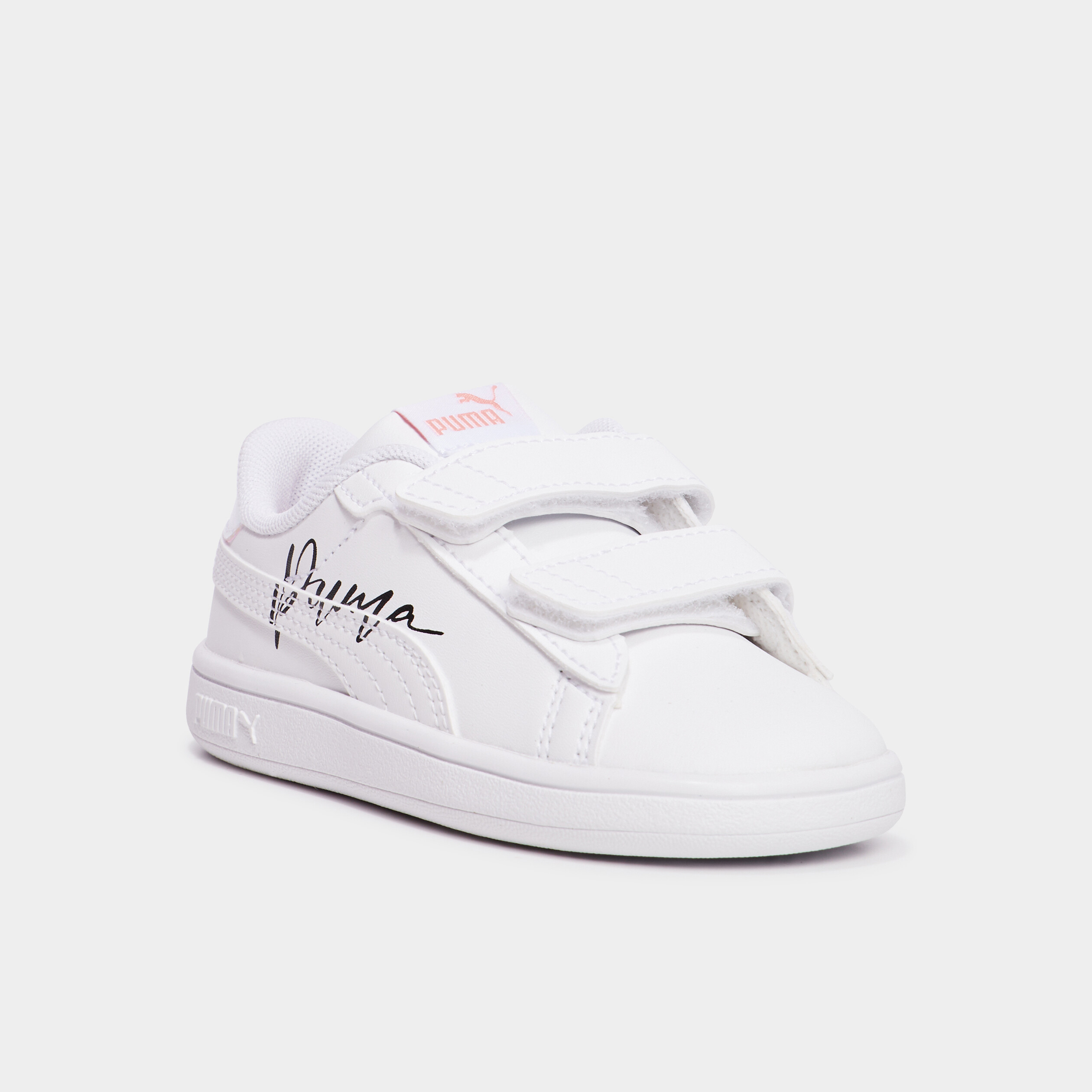 tennis basses a scratchs puma smash blanc fille Tennis basses à scratchs Puma Smash blanc fille
