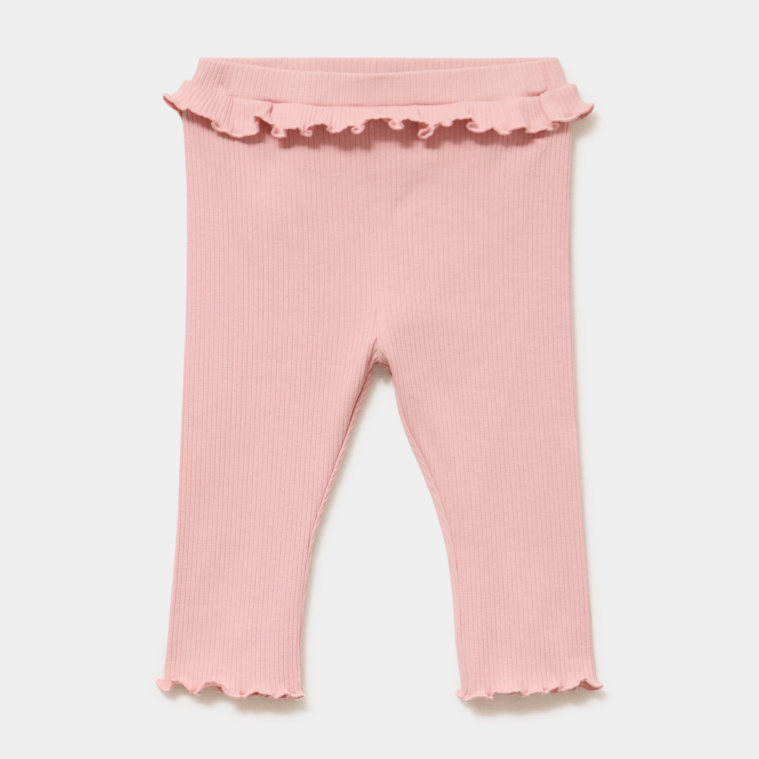 Legging c&ocirc;tel&eacute; &agrave; volants rose poudr&eacute;e b&eacute;b&eacute; fille