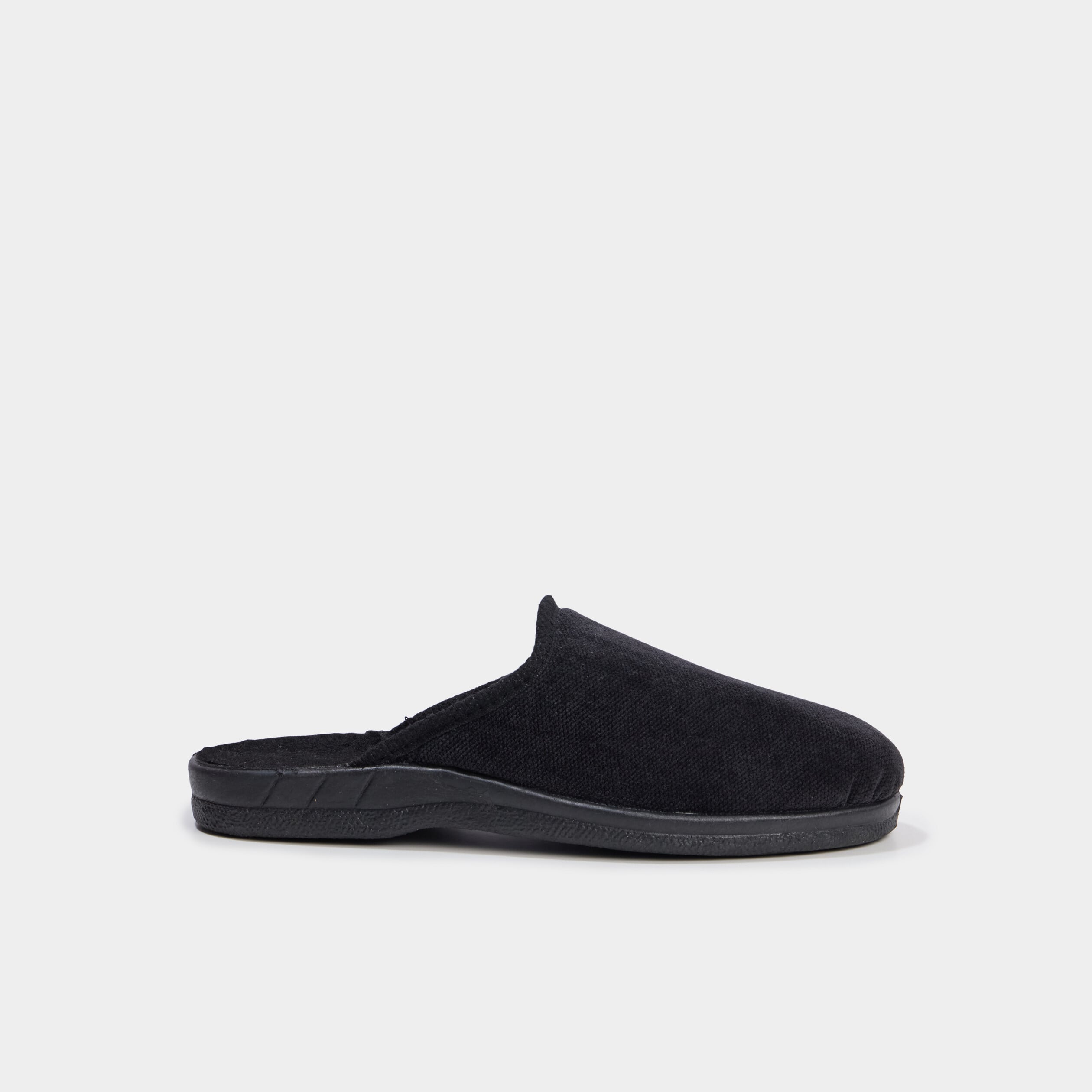 Chaussons mules effet velours noir homme
