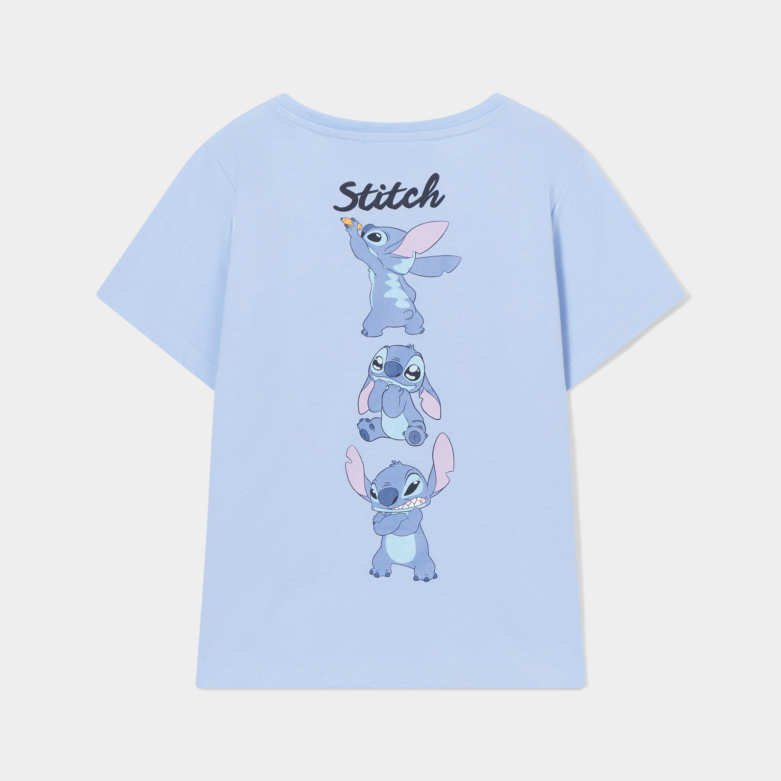 t shirt manches courtes coton stitch bleu fille T-shirt manches courtes coton Stitch bleu fille