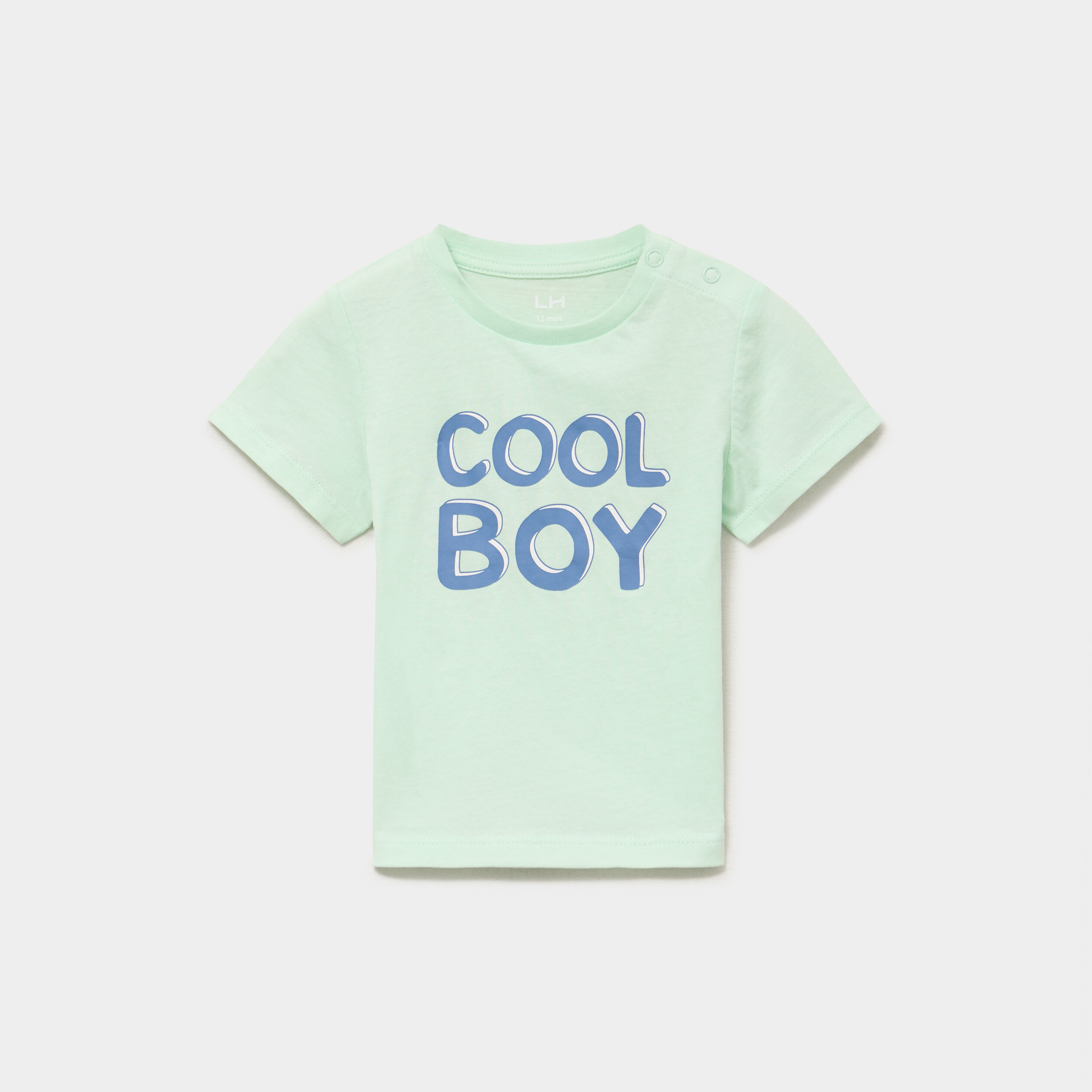 T-shirt manches courtes coton vert anis b&eacute;b&eacute; gar&ccedil;on