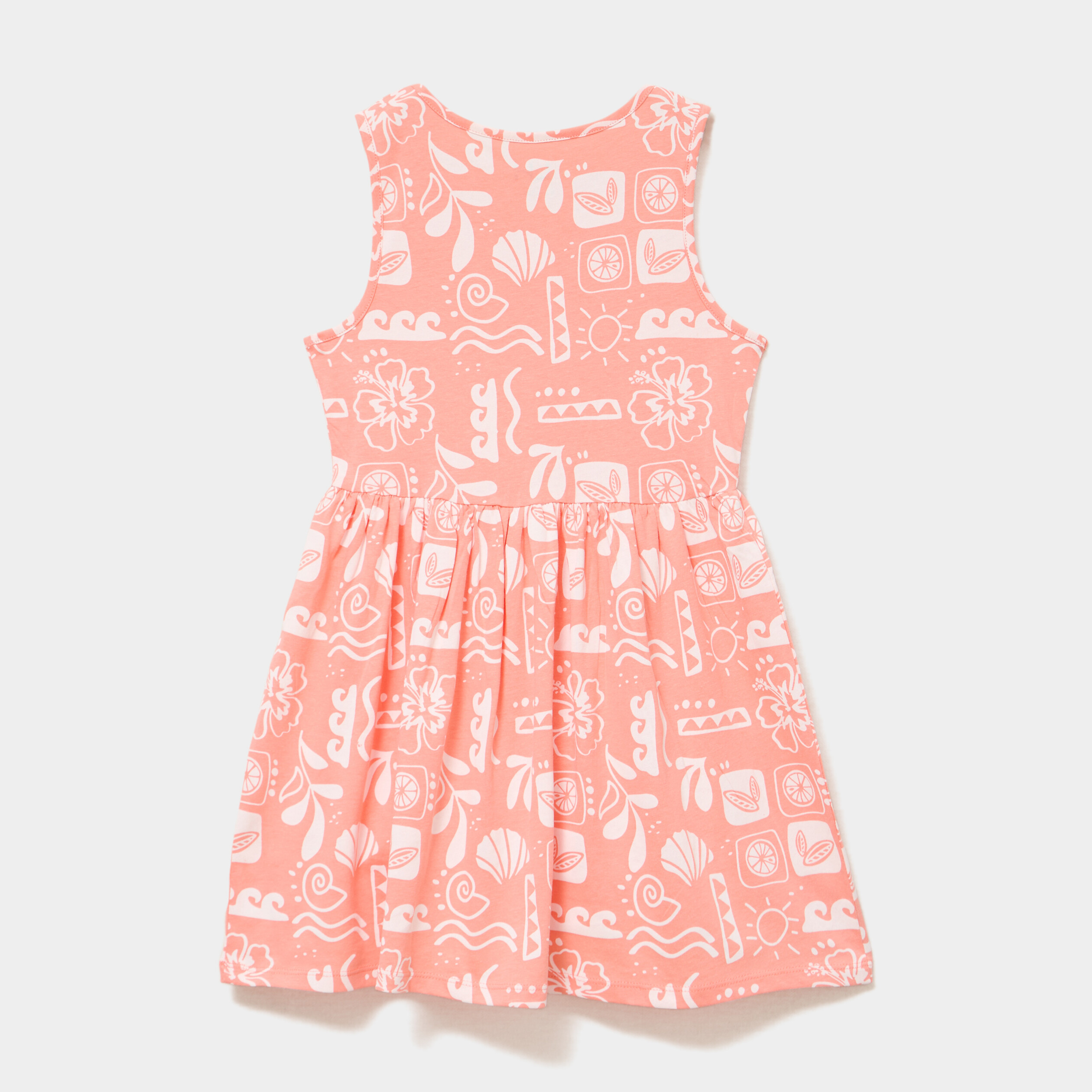 Robe patineuse sans manches coton orange fille