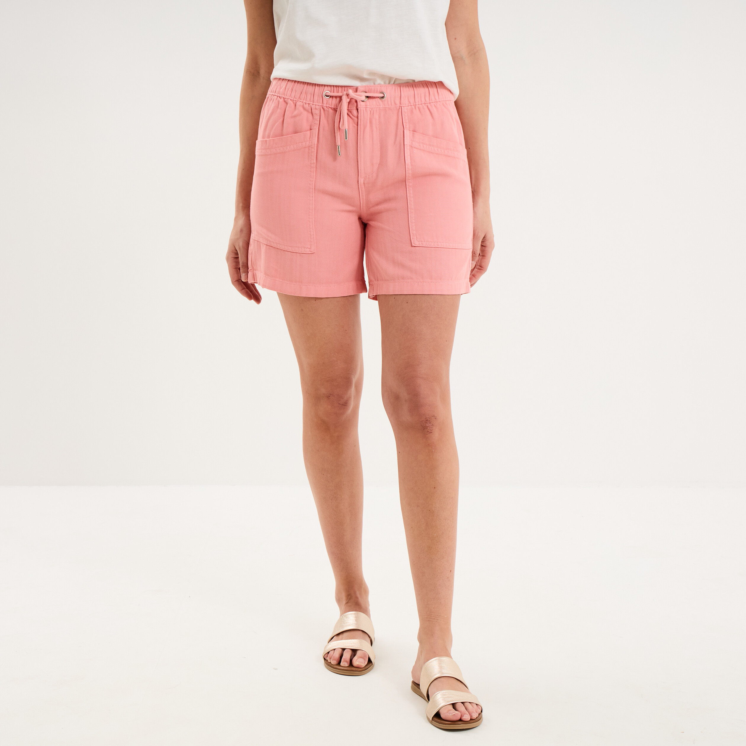 Short mom taille &eacute;lastiqu&eacute;e rose femme