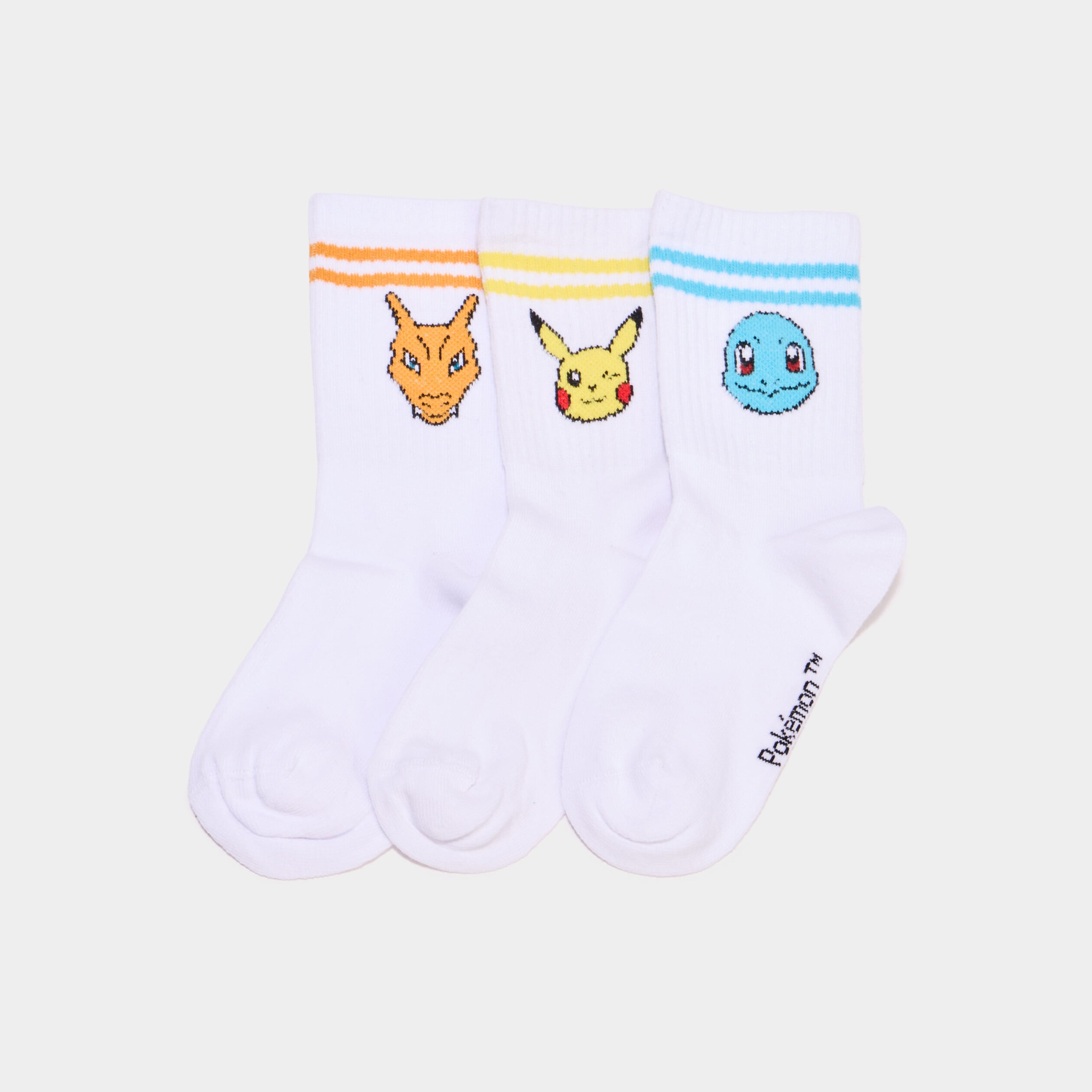 Lot 3 paires chaussettes sport Pok&eacute;mon blanc gar&ccedil;on