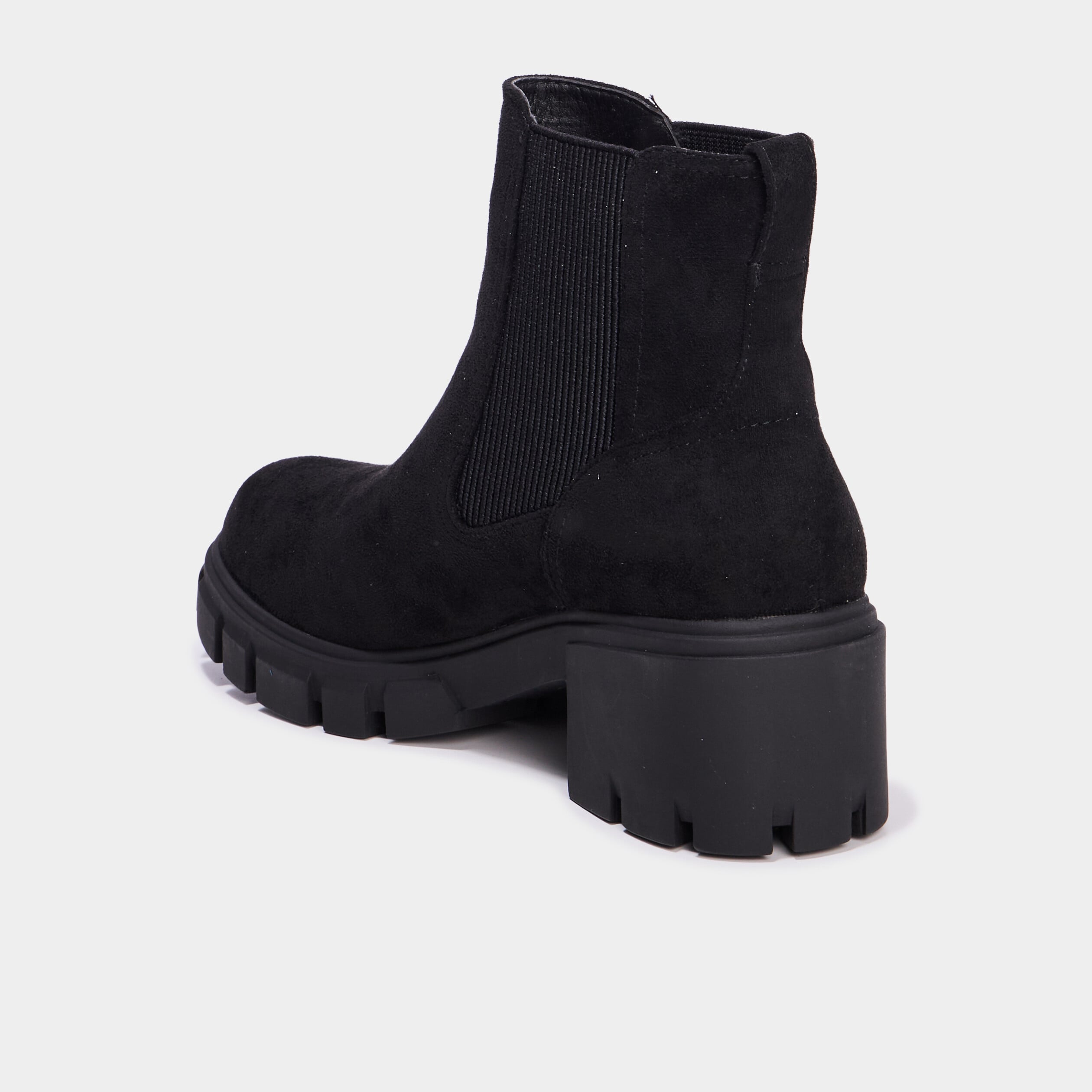Bottines chelsea talons crant&eacute;s noir femme