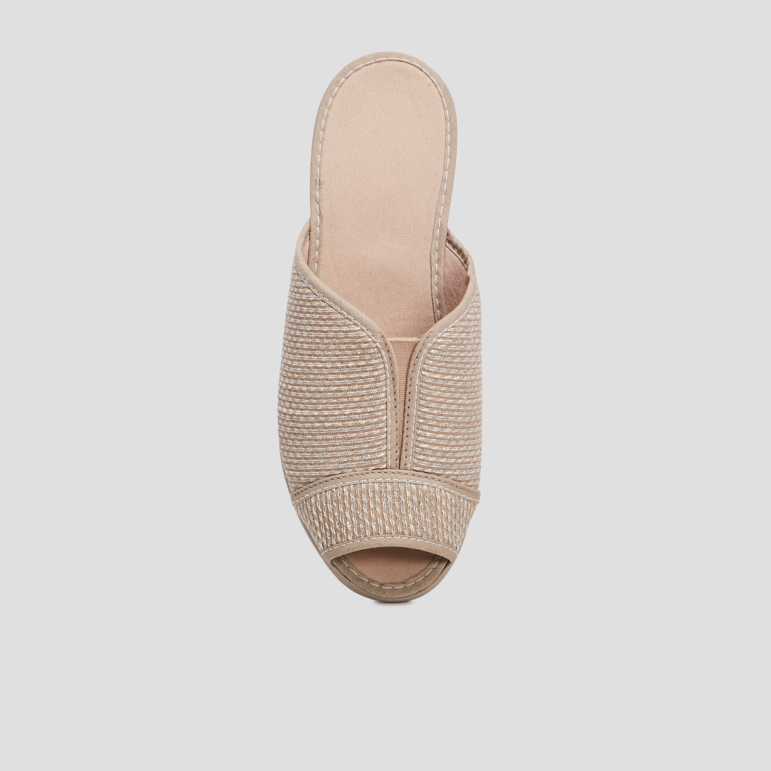 chaussons sabots irises beige femme Chaussons sabots irisés beige femme