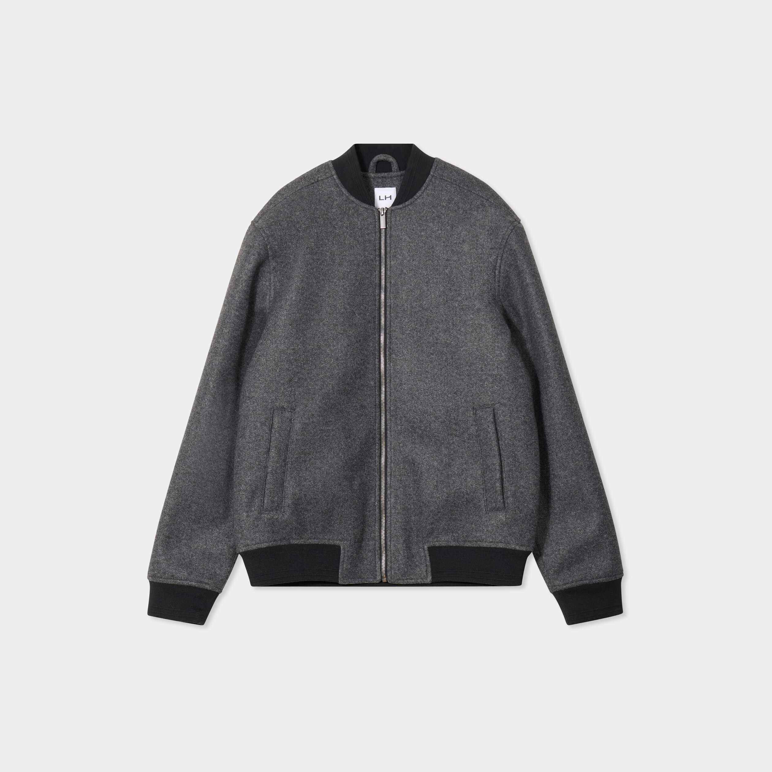 Blouson doubl&eacute; col teddy gris fonc&eacute; homme