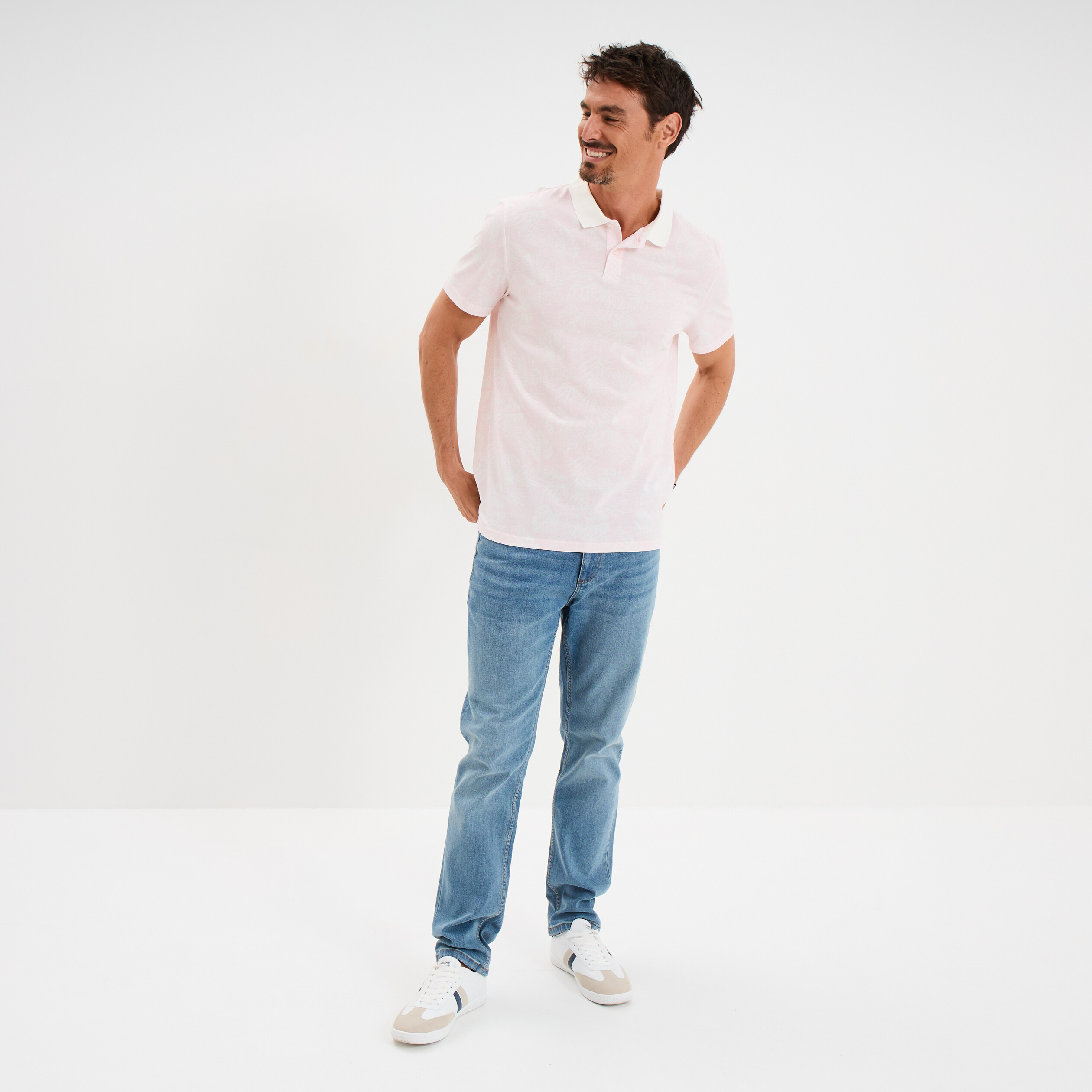 polo manches courtes coton rose homme Polo manches courtes coton rose homme