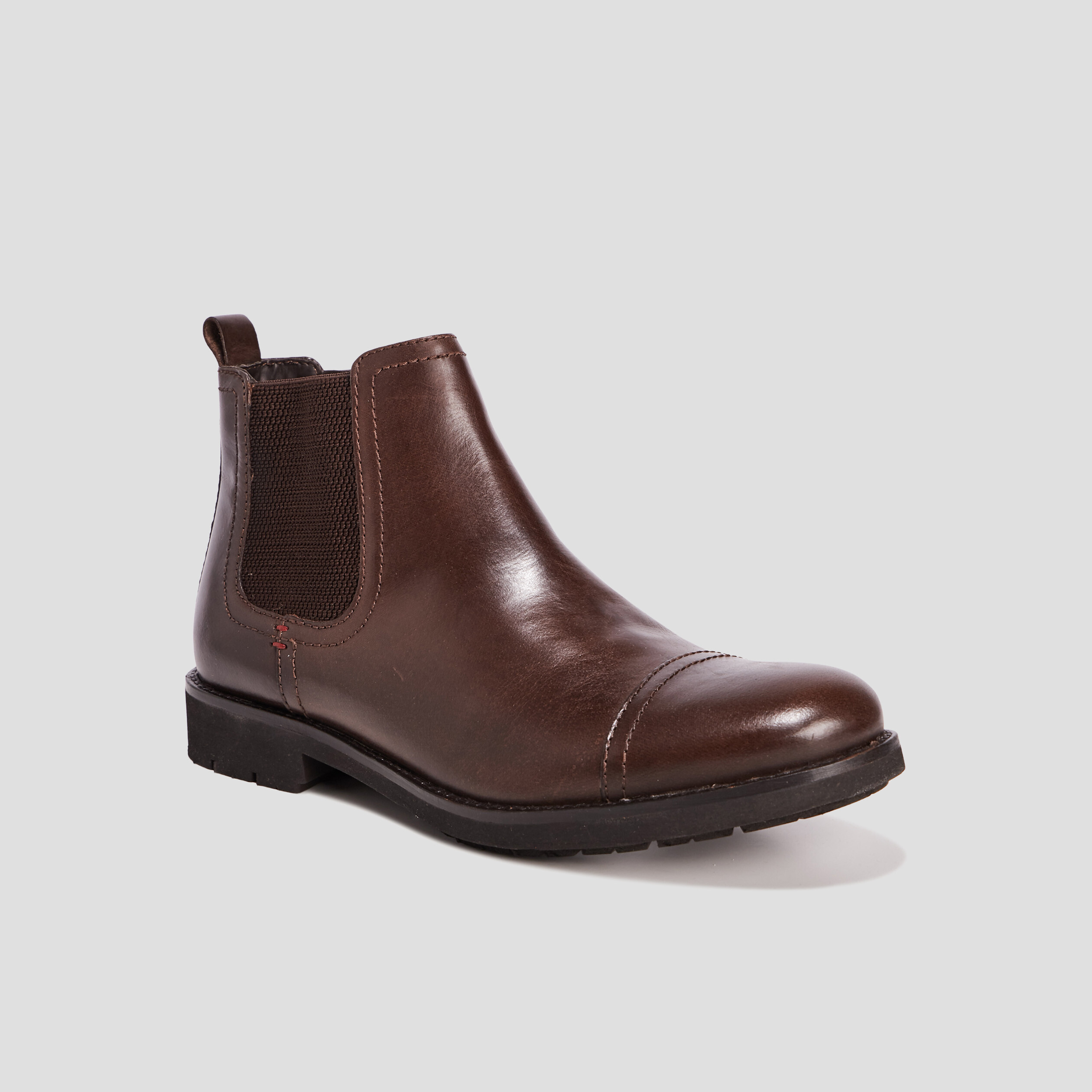 bottines chelsea en cuir a bout rond marron homme Bottines chelsea en cuir à bout rond marron homme