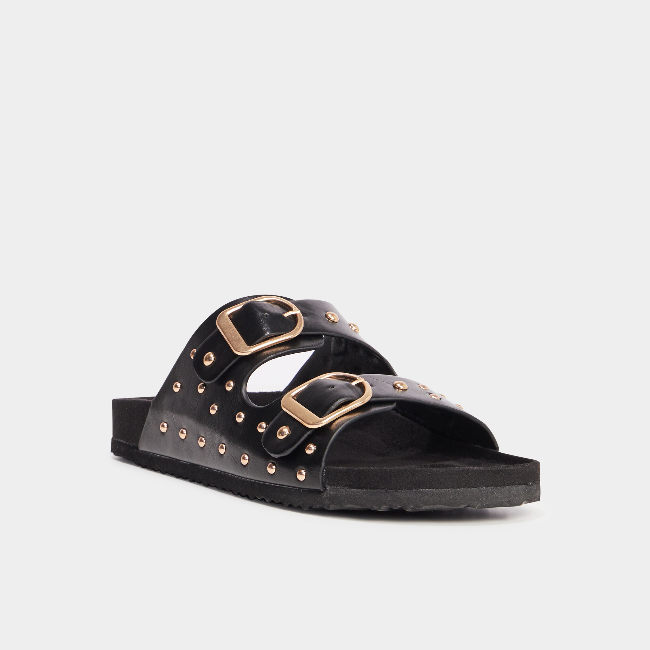 Mules avec clous noir femme