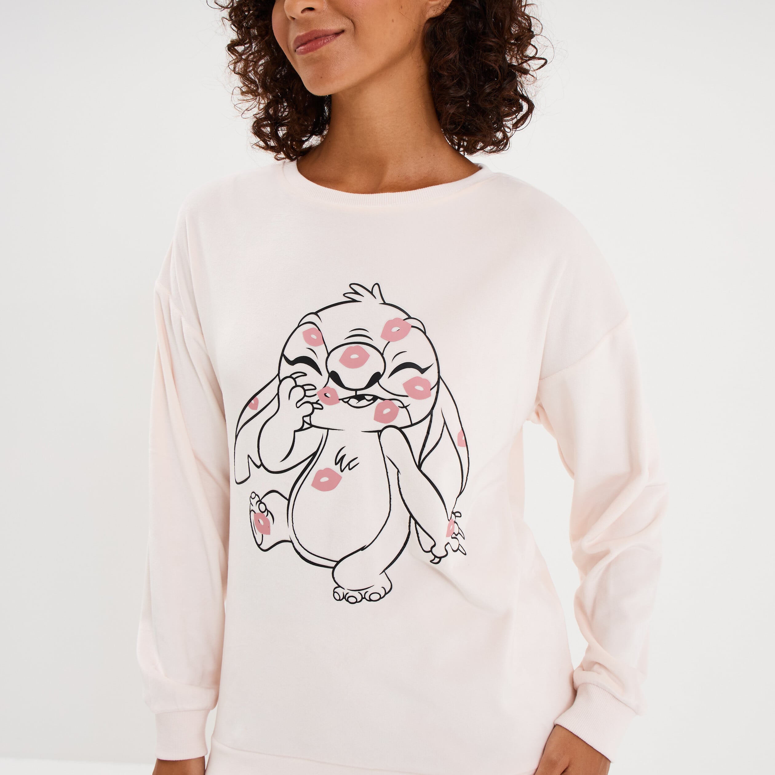 Ensemble pyjama legging Stitch rose clair femme