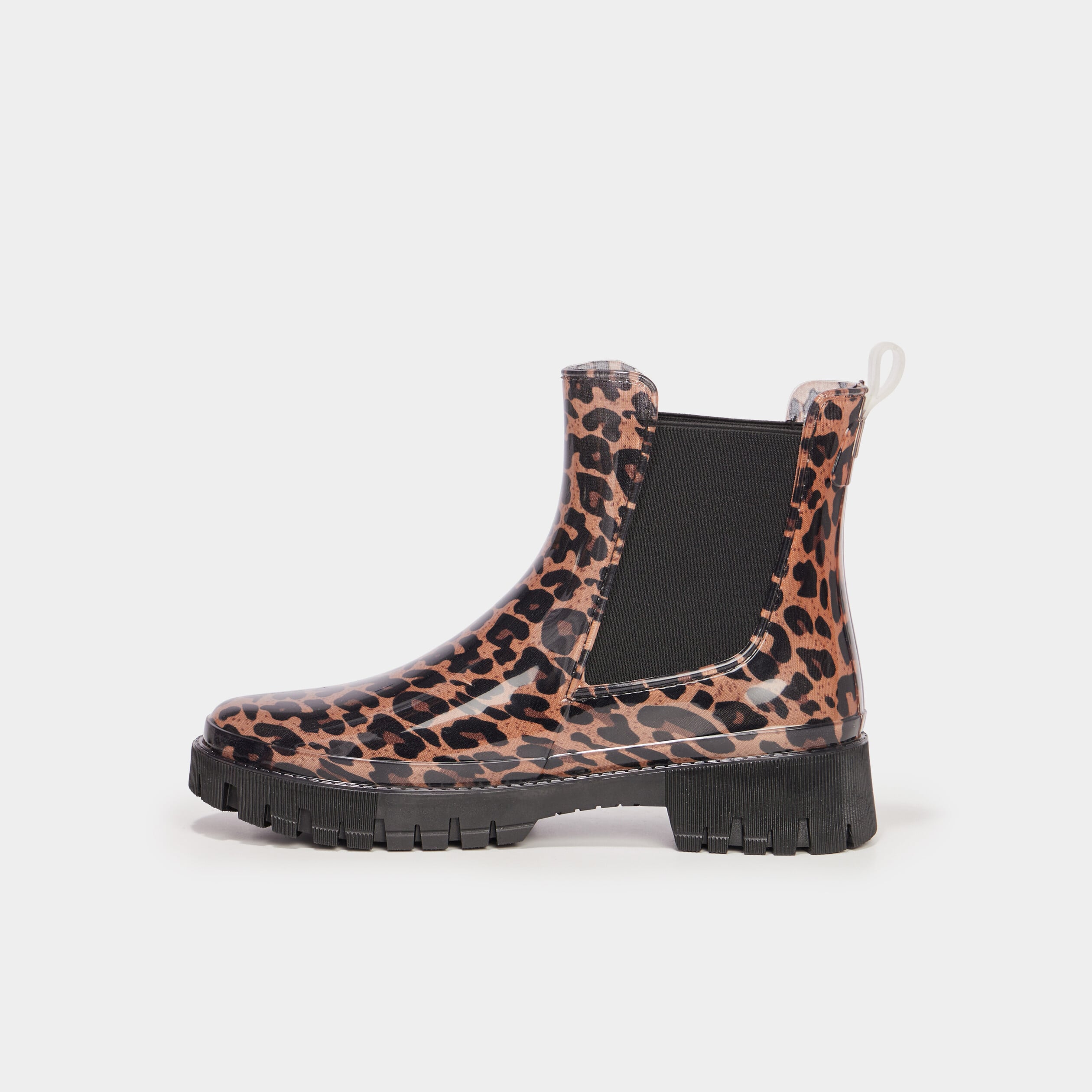 Bottes de pluie chelsea crant&eacute;es noir femme