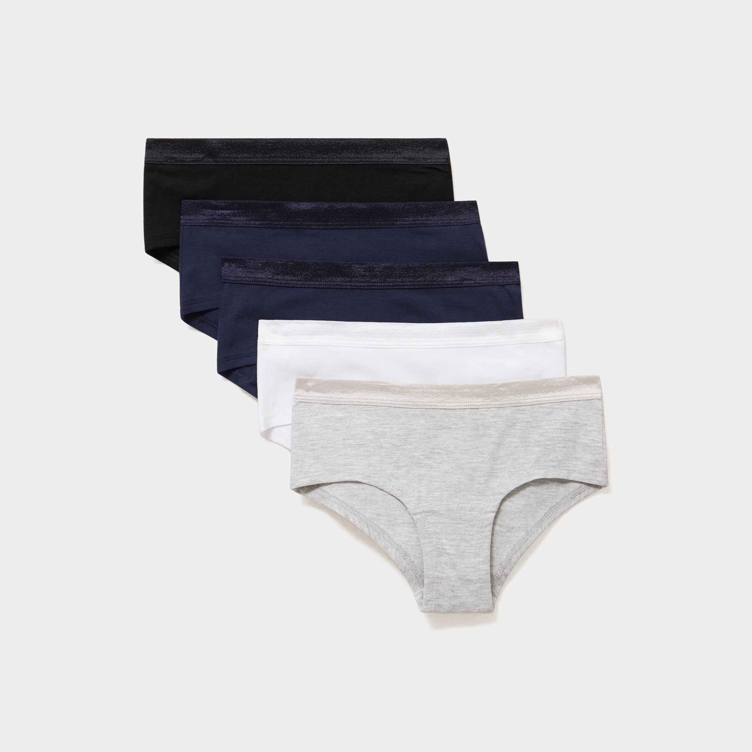 Lot 5 shortys coton majoritaire gris fille