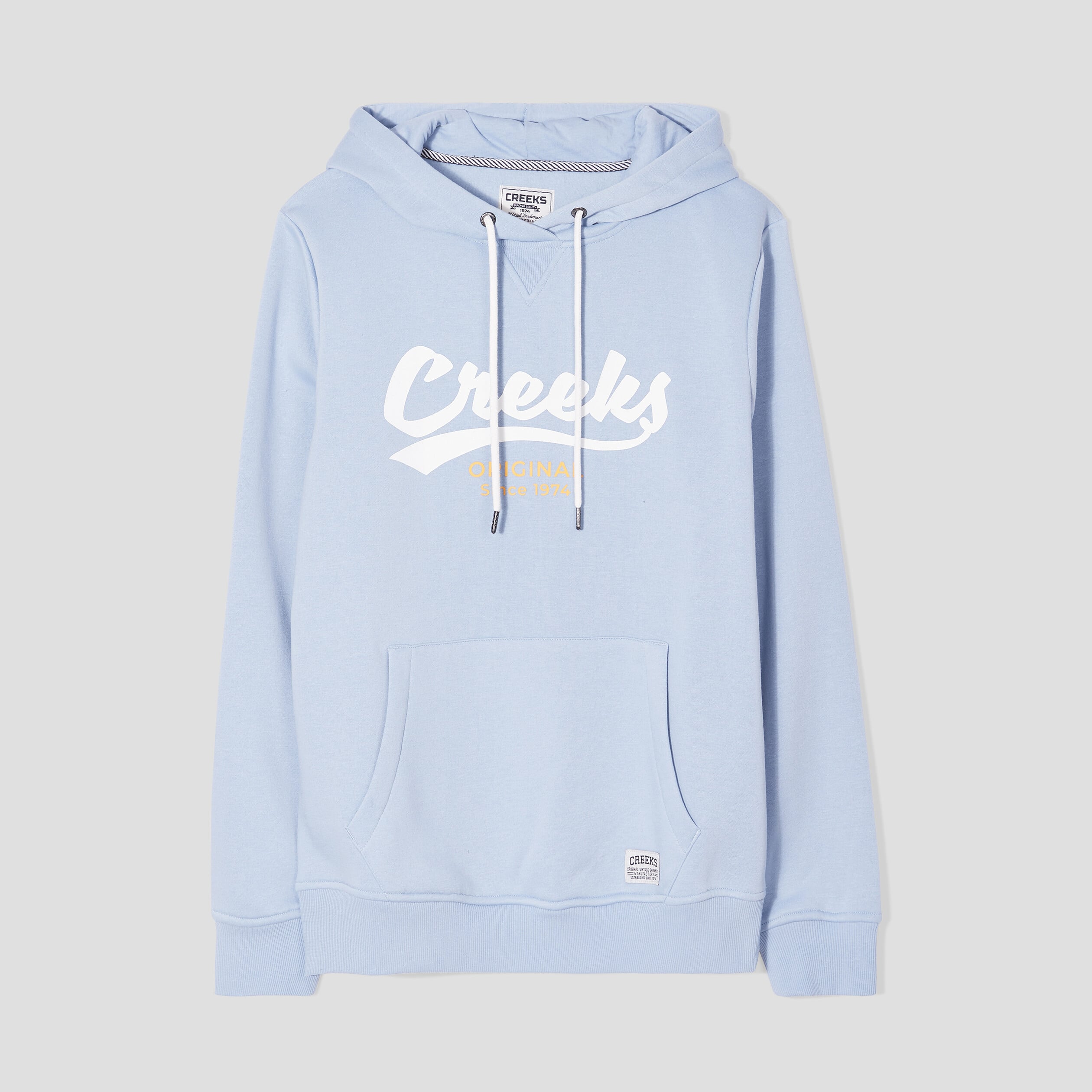 Sweat molleton &agrave; capuche hoodie bleu ciel homme